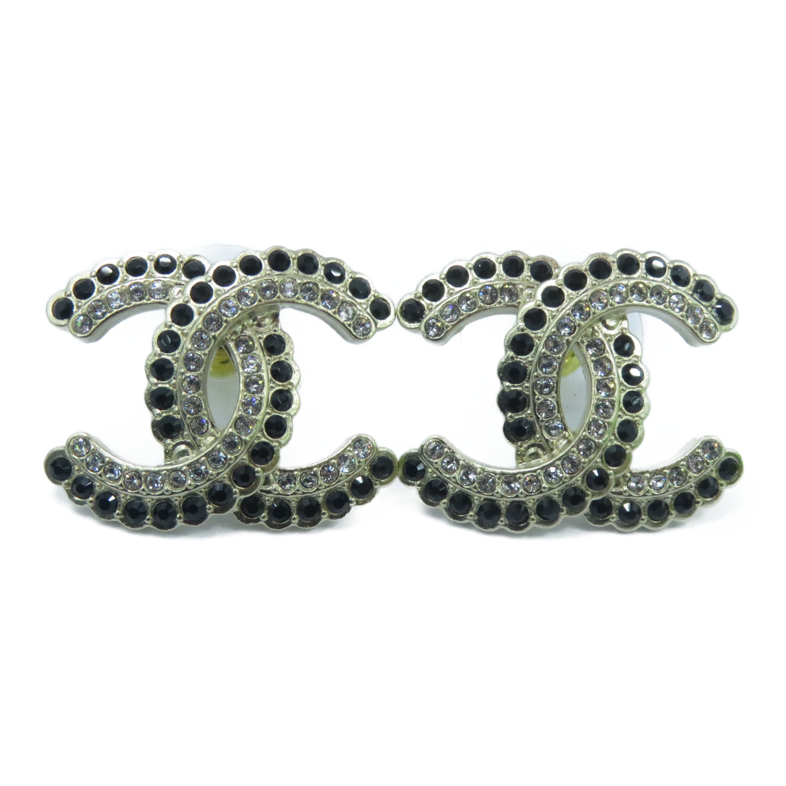 CHANEL 金屬Earrings水晶耳環金色/黑色