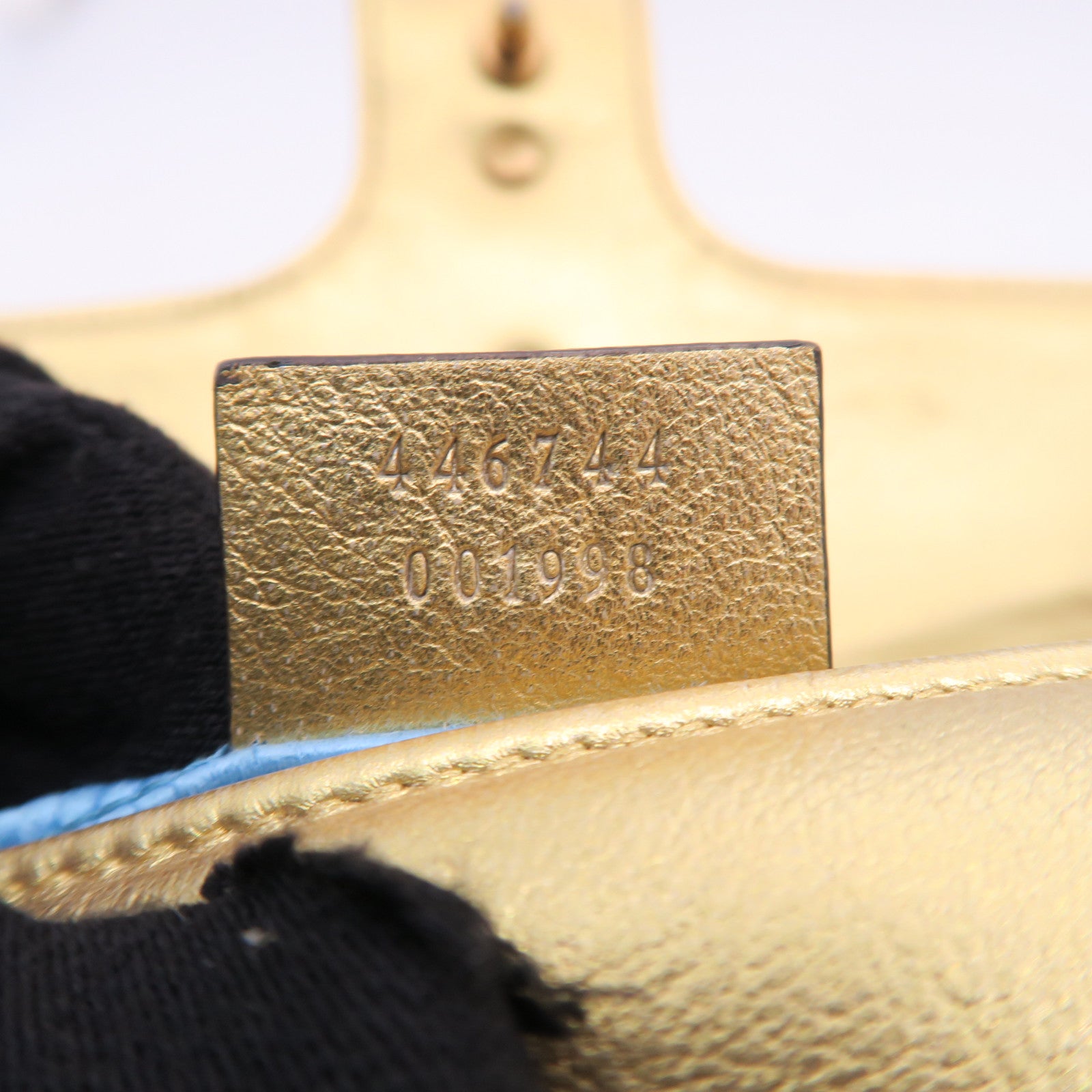 GUCCI 牛皮皮革GG Marmont Chain Shoulder金扣鏈帶肩背袋金色/粉紅色