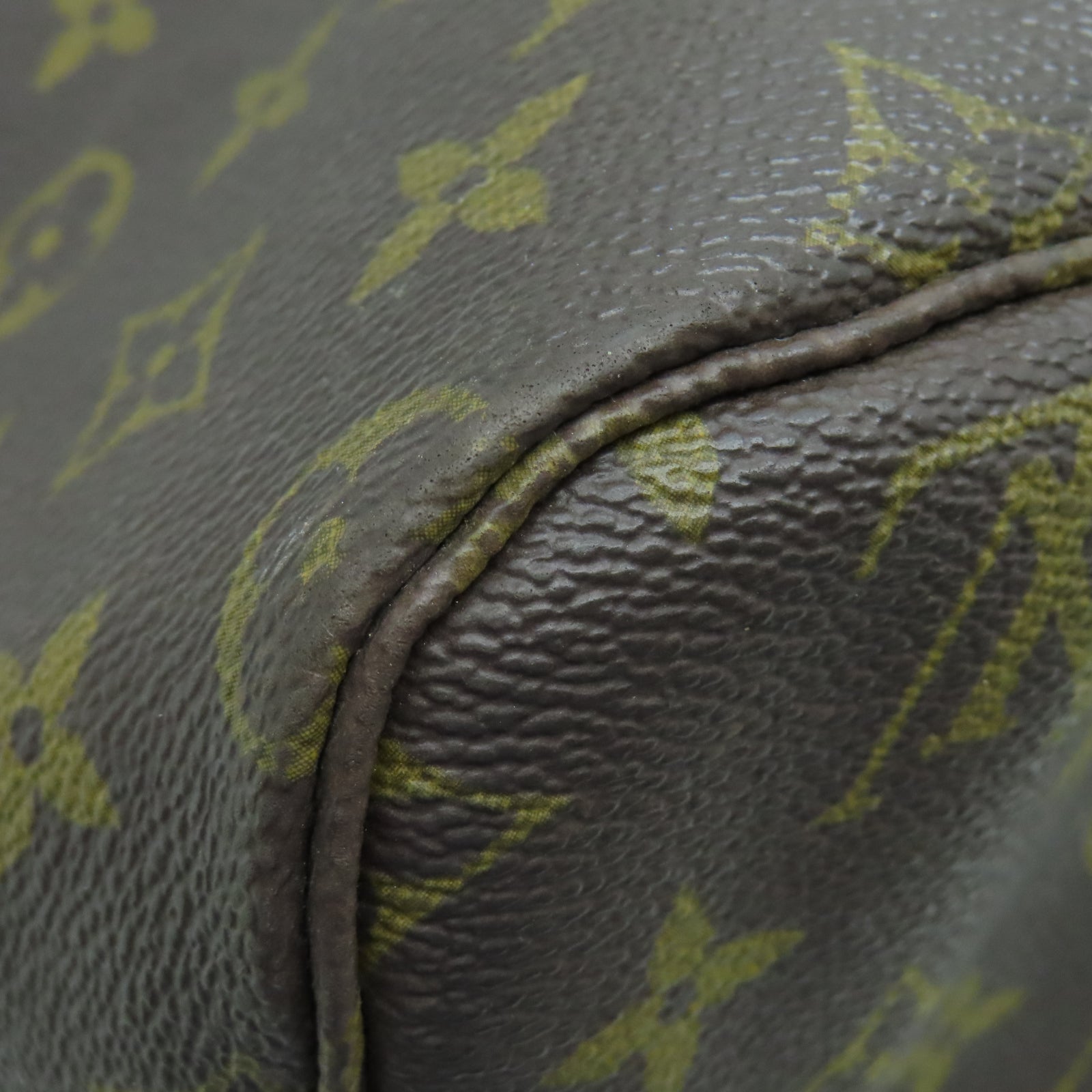 LOUIS VUITTON Monogram Neverfull GM金扣手挽袋棕色