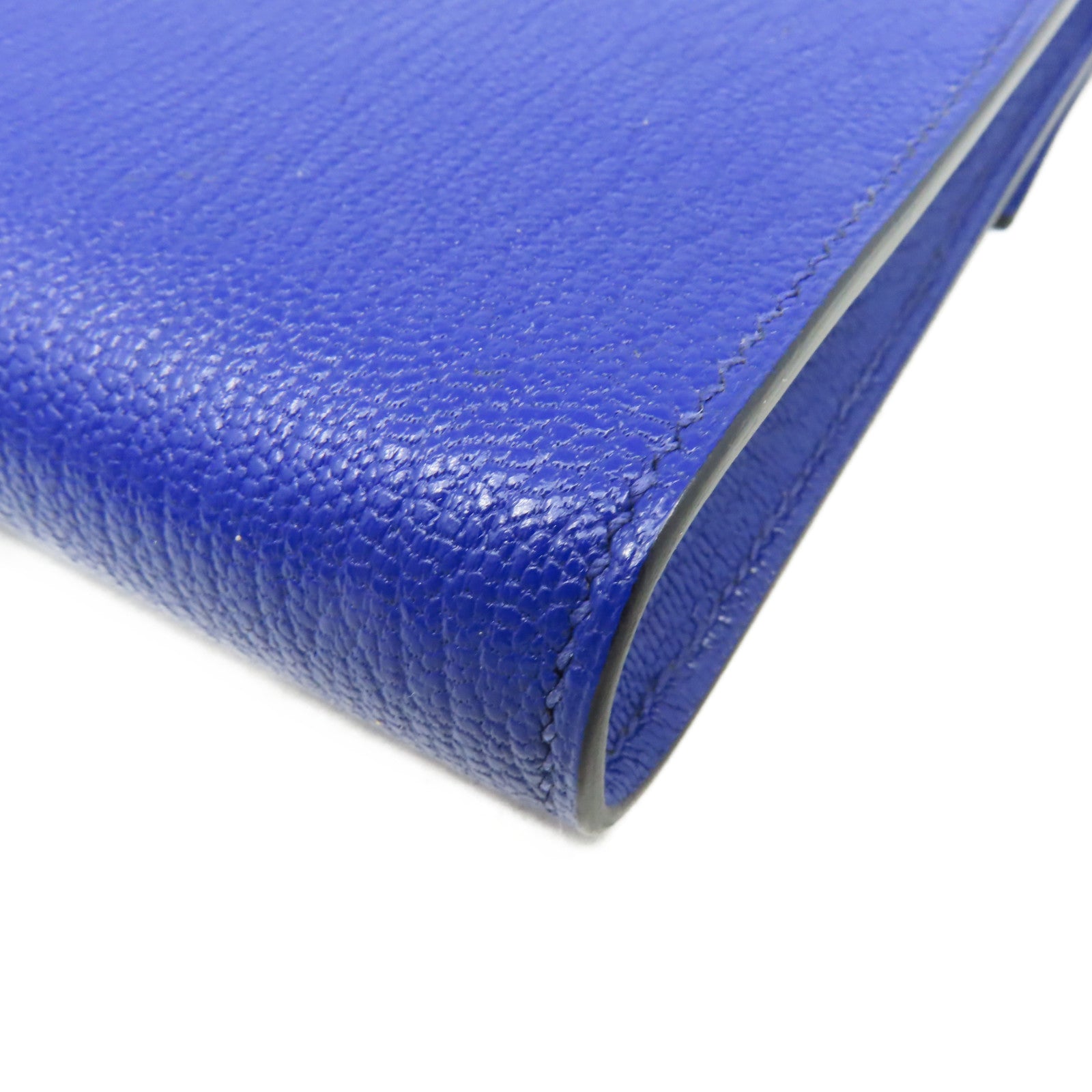 HERMES Chevre皮革Clic 16 Shoulder Bag銀扣肩背袋Bleu Electrique電光藍色
