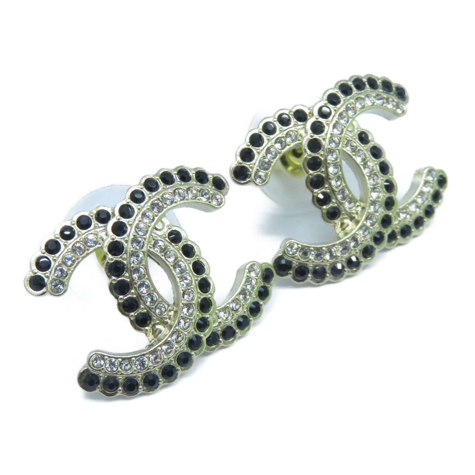 CHANEL 金屬Earrings水晶耳環金色/黑色