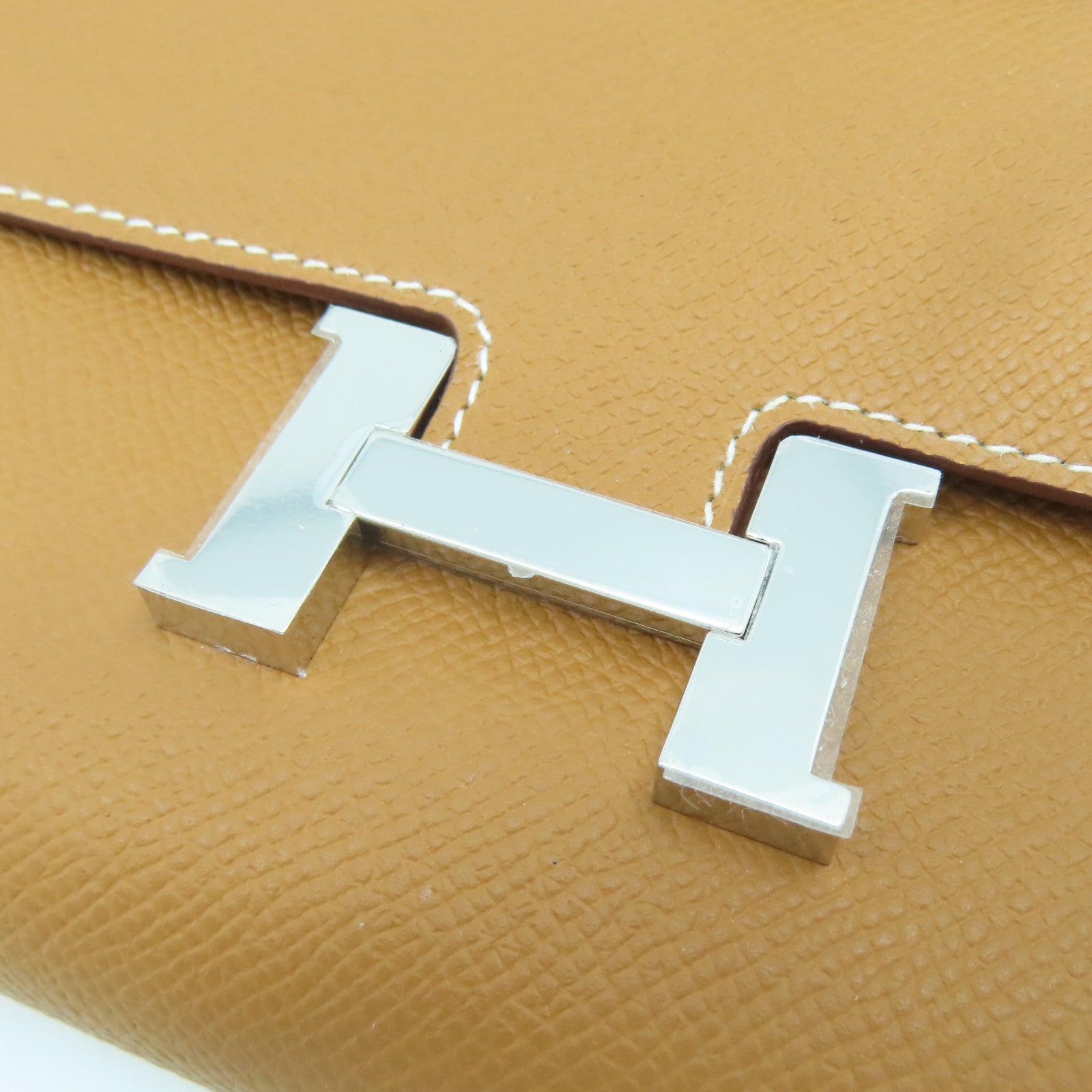 HERMES Epsom皮革Constance To Go銀扣肩背袋啡色
