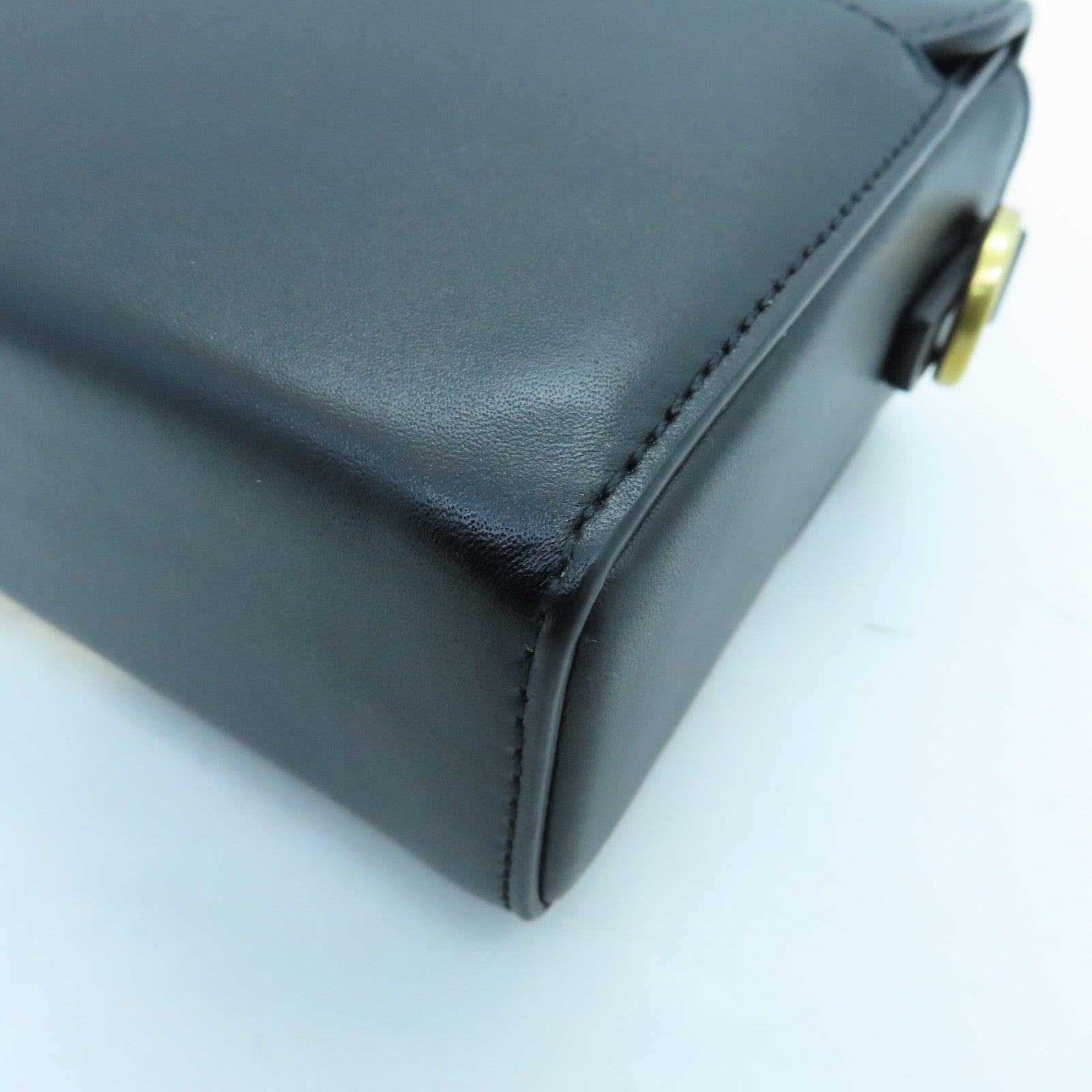 Dior Calfskin Leather 30 Montaigne Silver Buckle Shoulder Bag Black