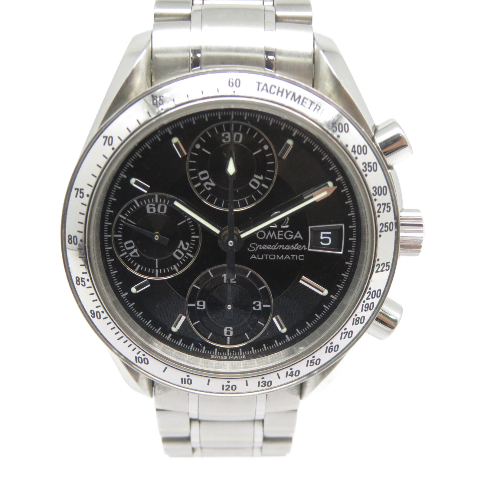 OMEGA Speedmaster Date不鏽鋼手錶自動機芯黑色