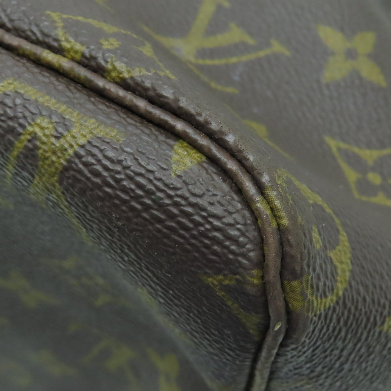 LOUIS VUITTON Monogram Neverfull GM金扣手挽袋棕色