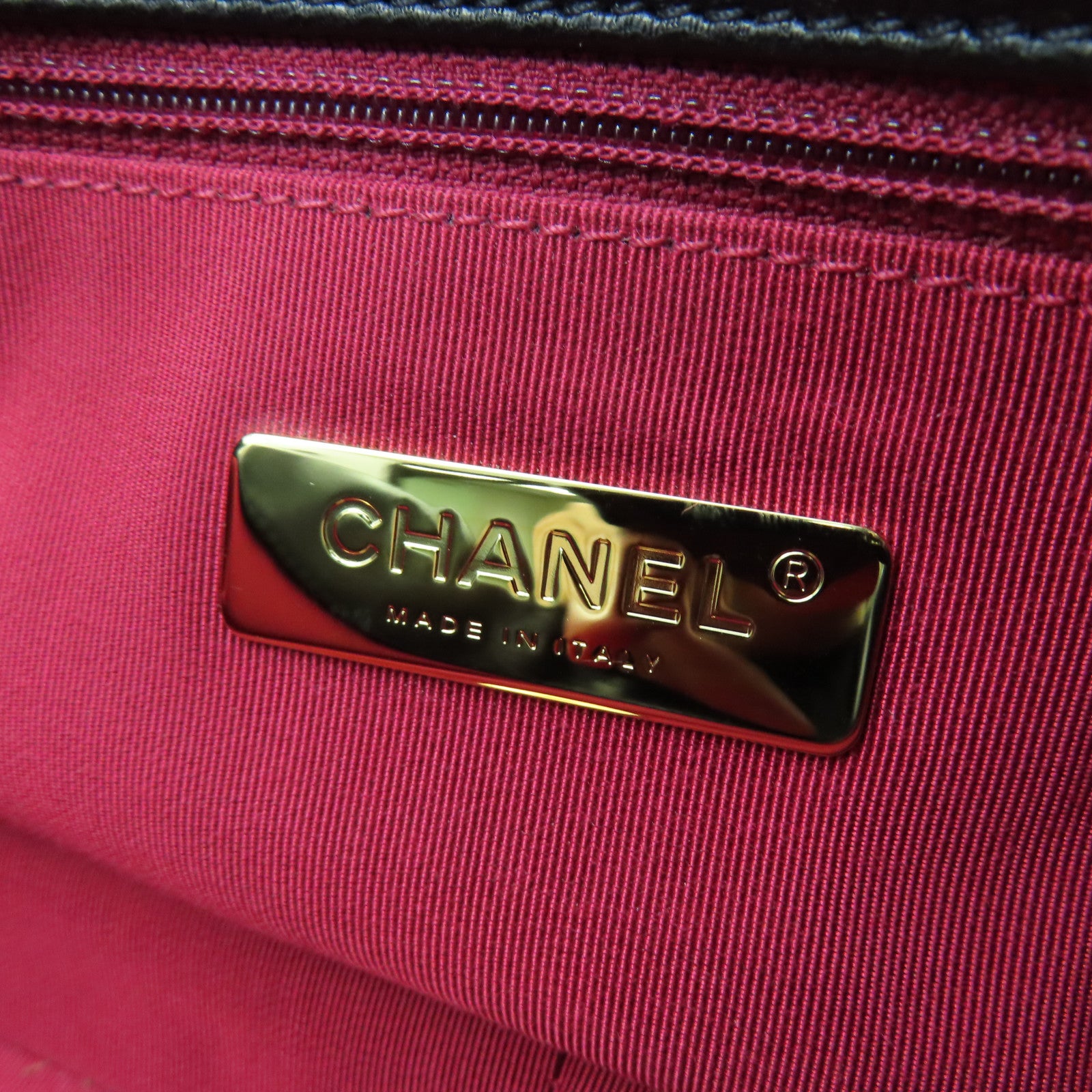 CHANEL 菱格羊皮皮革2 Way Bag金扣手挽肩背兩用袋黑色