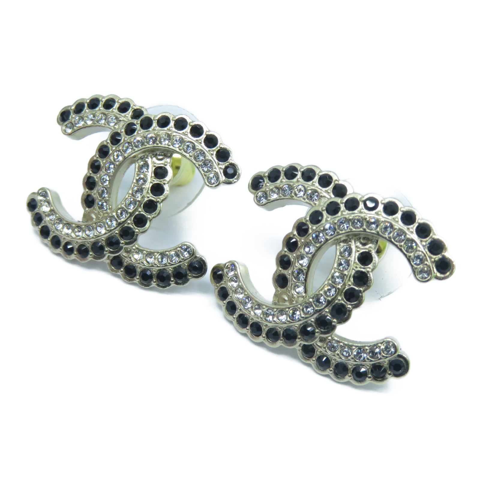 CHANEL 金屬Earrings水晶耳環金色/黑色