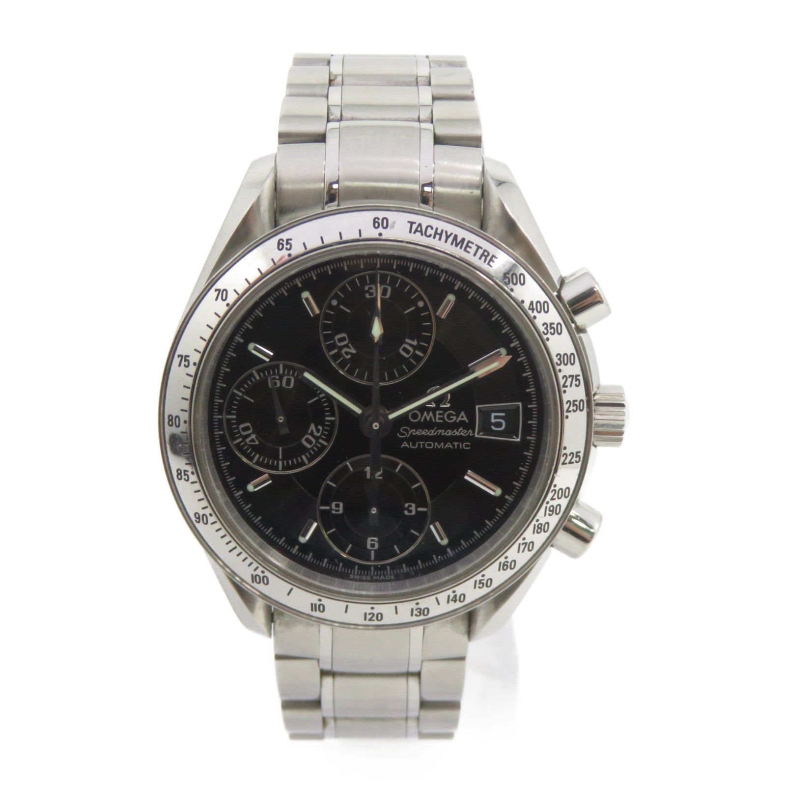 OMEGA Speedmaster Date不鏽鋼手錶自動機芯黑色