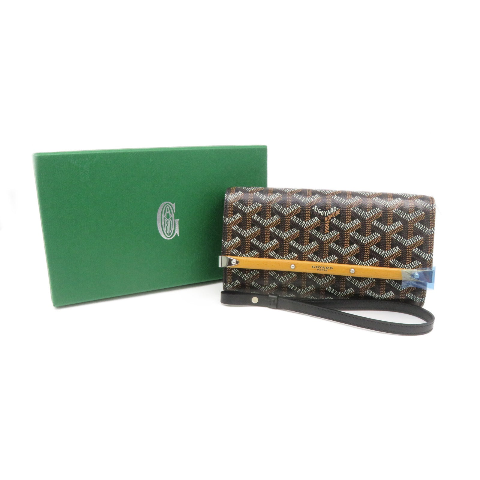GOYARD 涂层帆布Pouch手拿包啡色/黑色