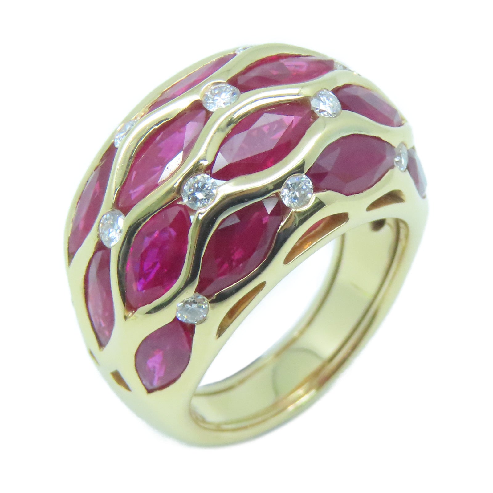 JEWELRY 18K rose gold Ruby Diamond Ring 7.17ct ruby/0.43ct diamond ring US#6.5