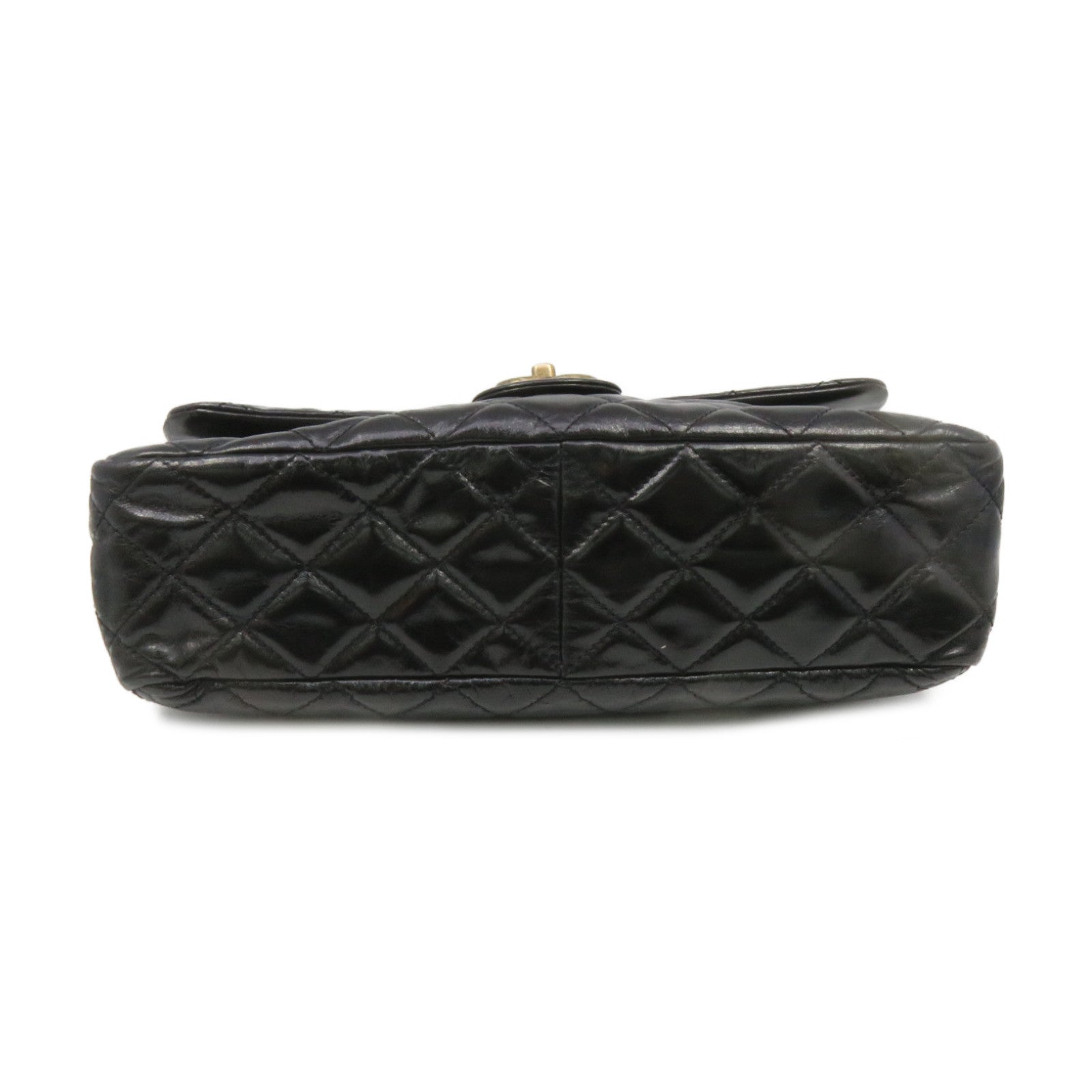 CHANEL 菱格牛皮皮革2Way Shoulder Bag金扣鏈帶手挽肩背兩用袋黑色