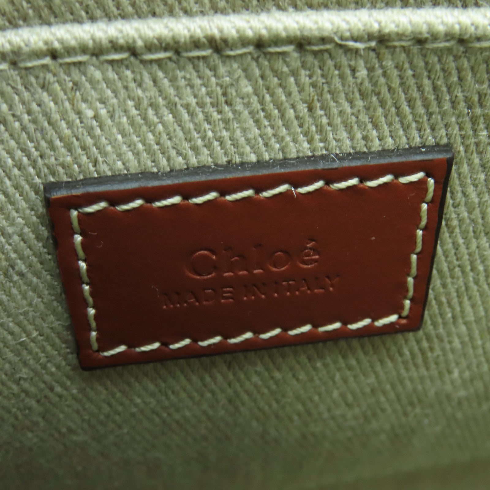 Chloe 帆布/皮革Small Woody Tote bag金扣手挽肩背兩用袋米色/啡色