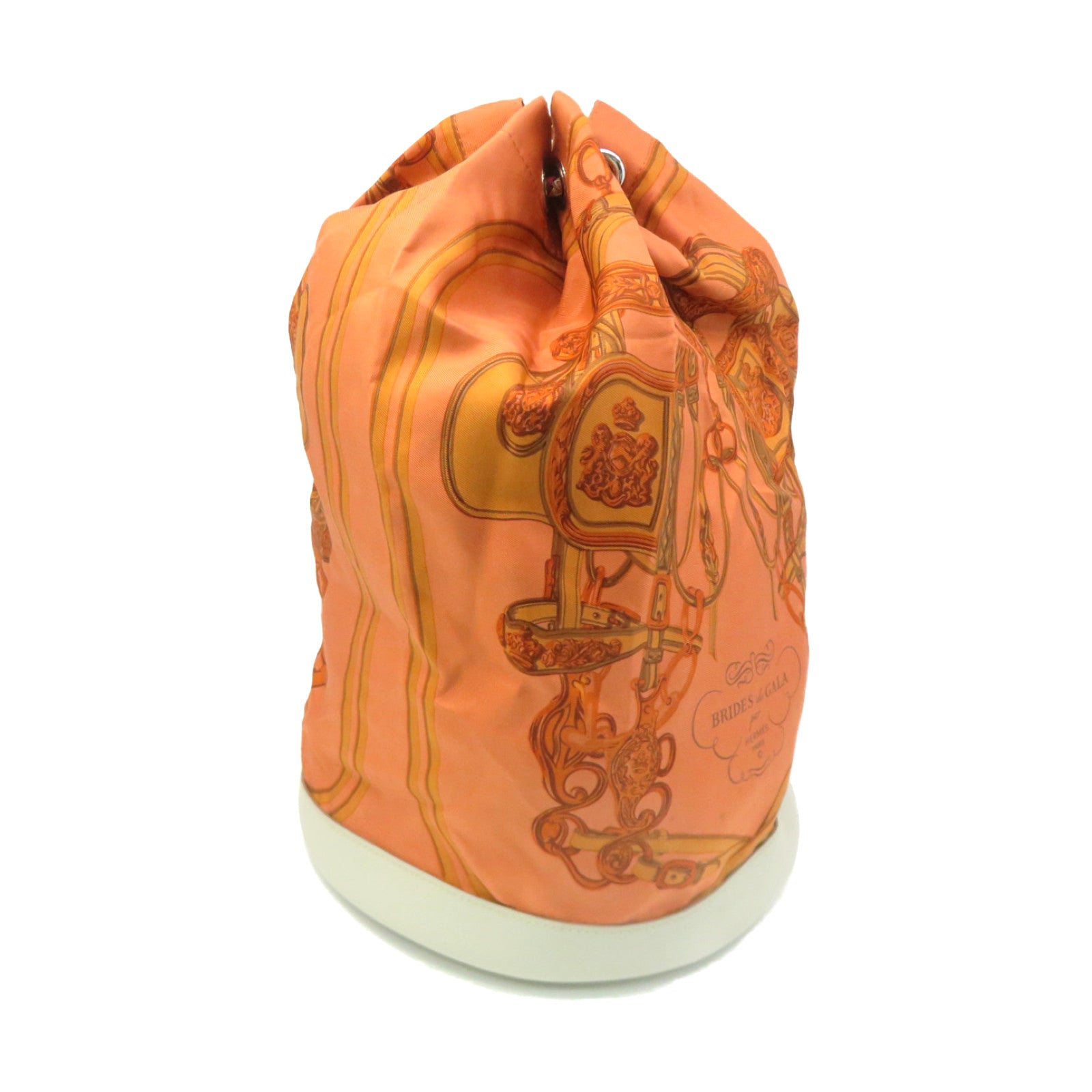 HERMES 丝质/Evercolour皮革Brides De Gala Shoulder Bag肩背袋Blush/Gris Perlel橙色/米白色