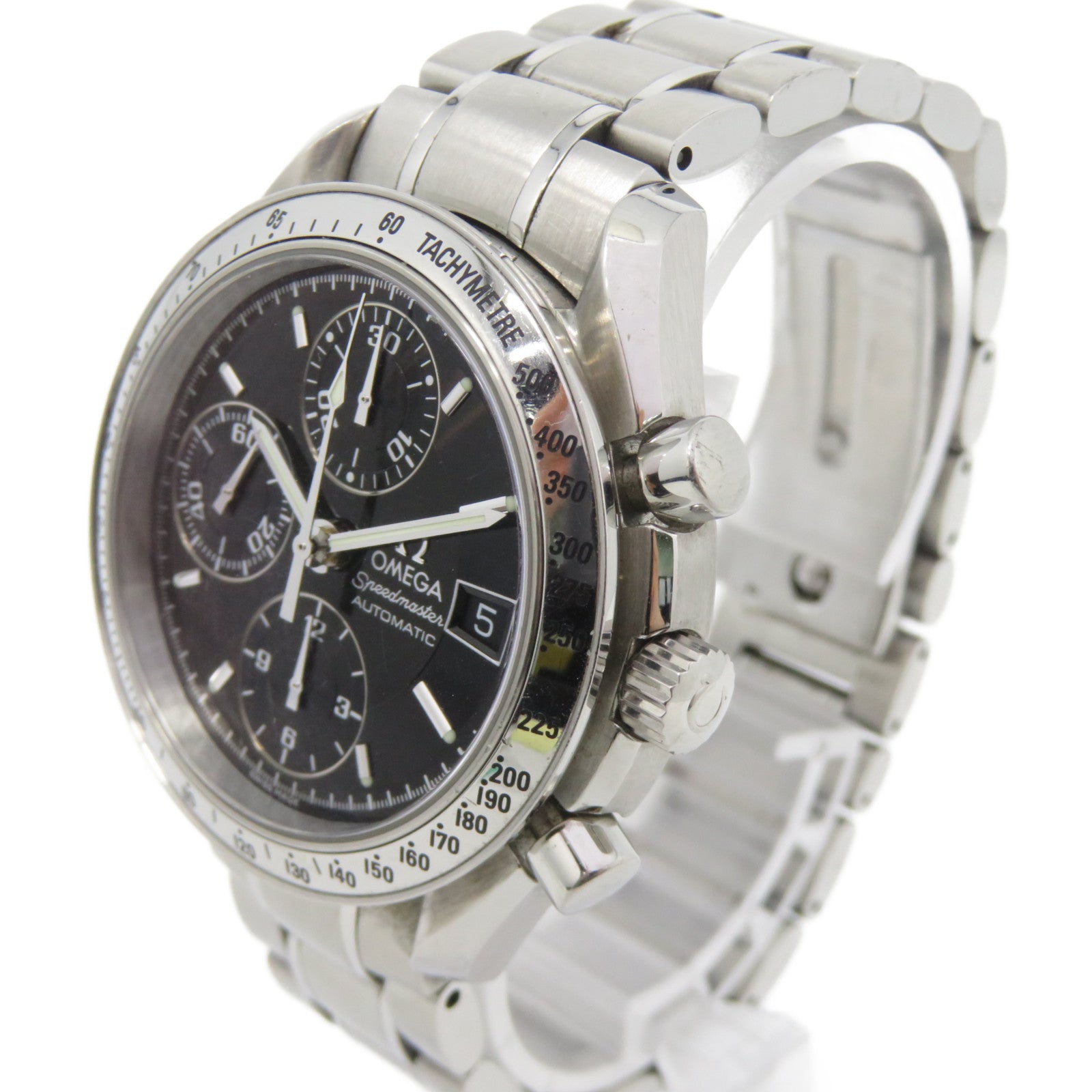 OMEGA Speedmaster Date不鏽鋼手錶自動機芯黑色