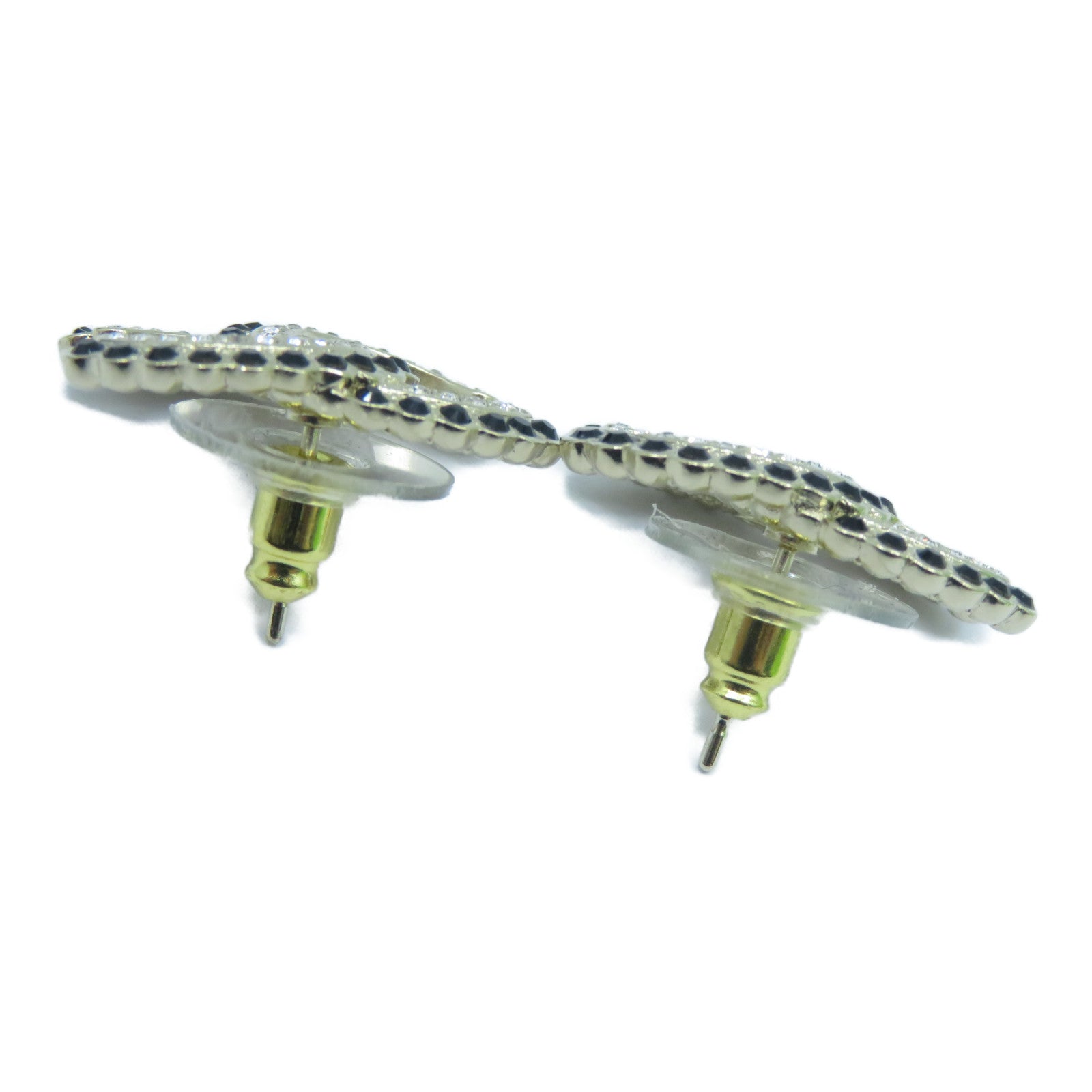 CHANEL 金屬Earrings水晶耳環金色/黑色