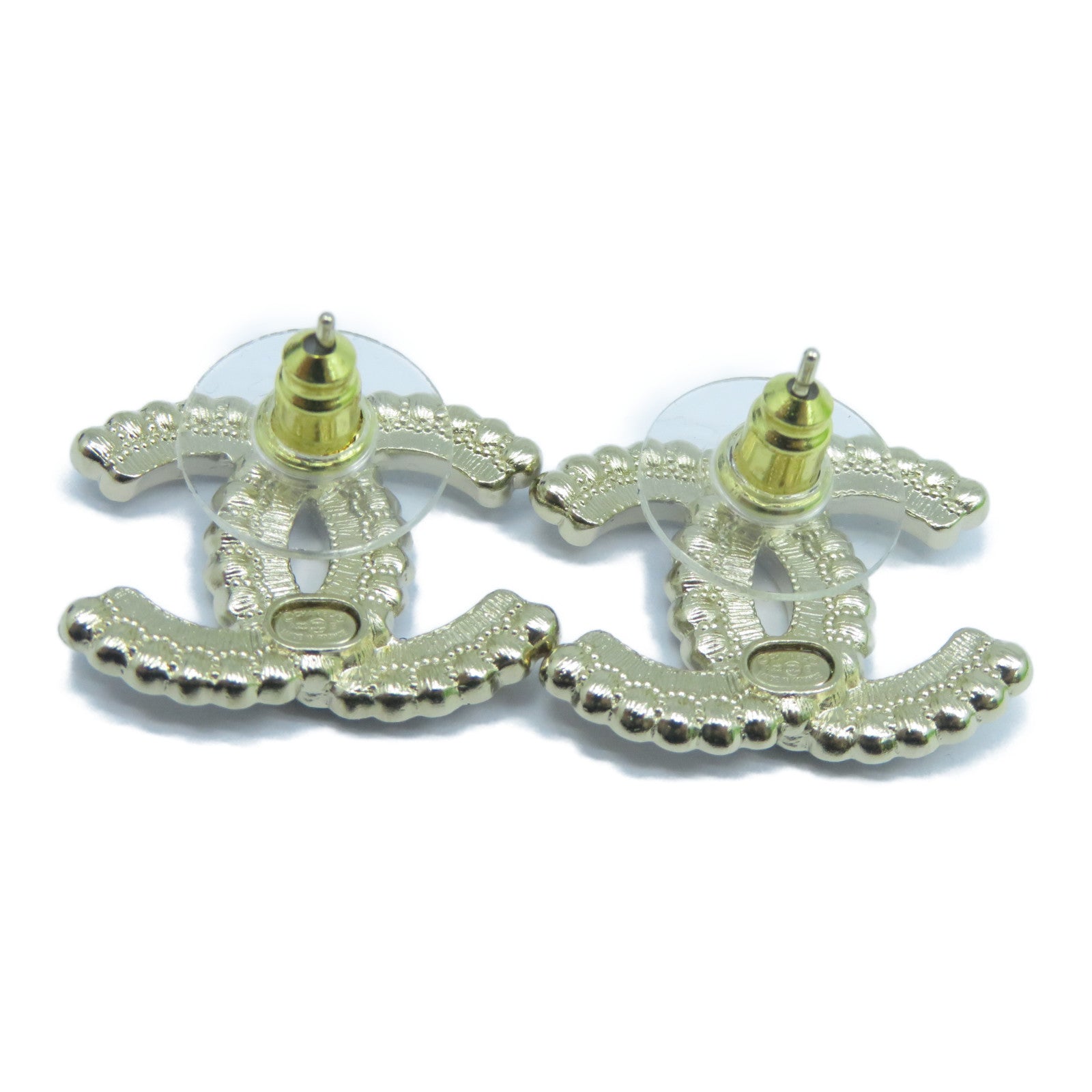 CHANEL 金屬Earrings水晶耳環金色/黑色