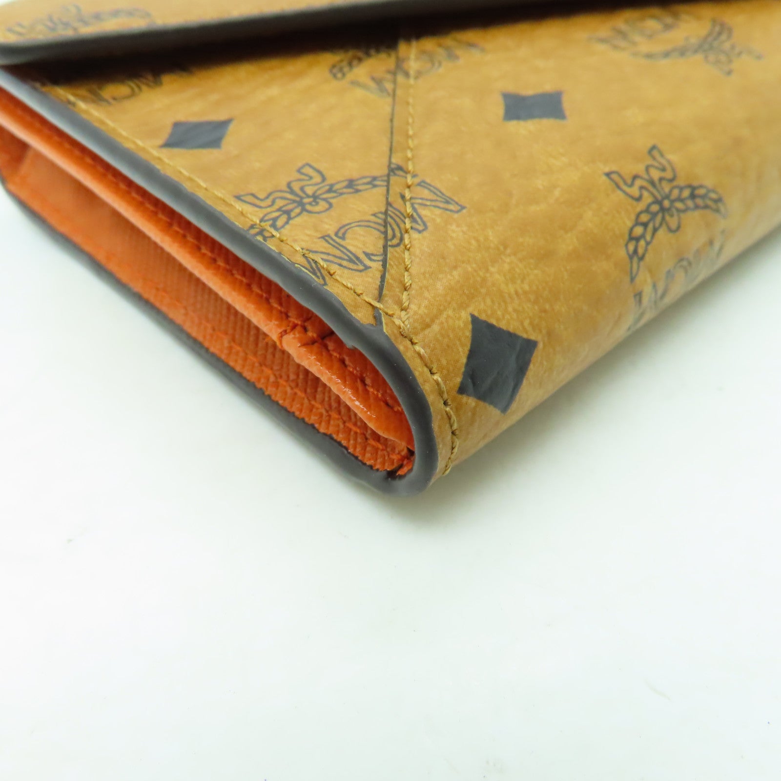 MCM 牛皮皮革Long Wallet金扣長錢包啡色