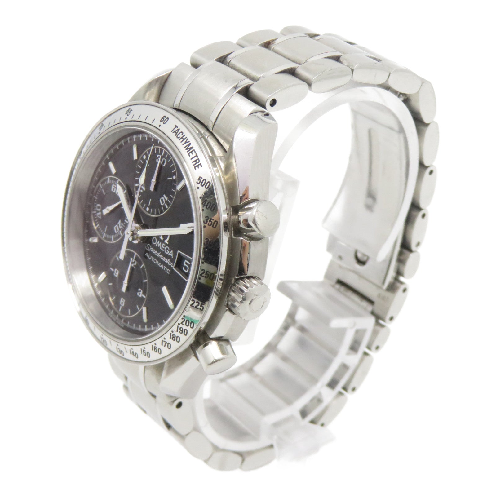 OMEGA Speedmaster Date不鏽鋼手錶自動機芯黑色
