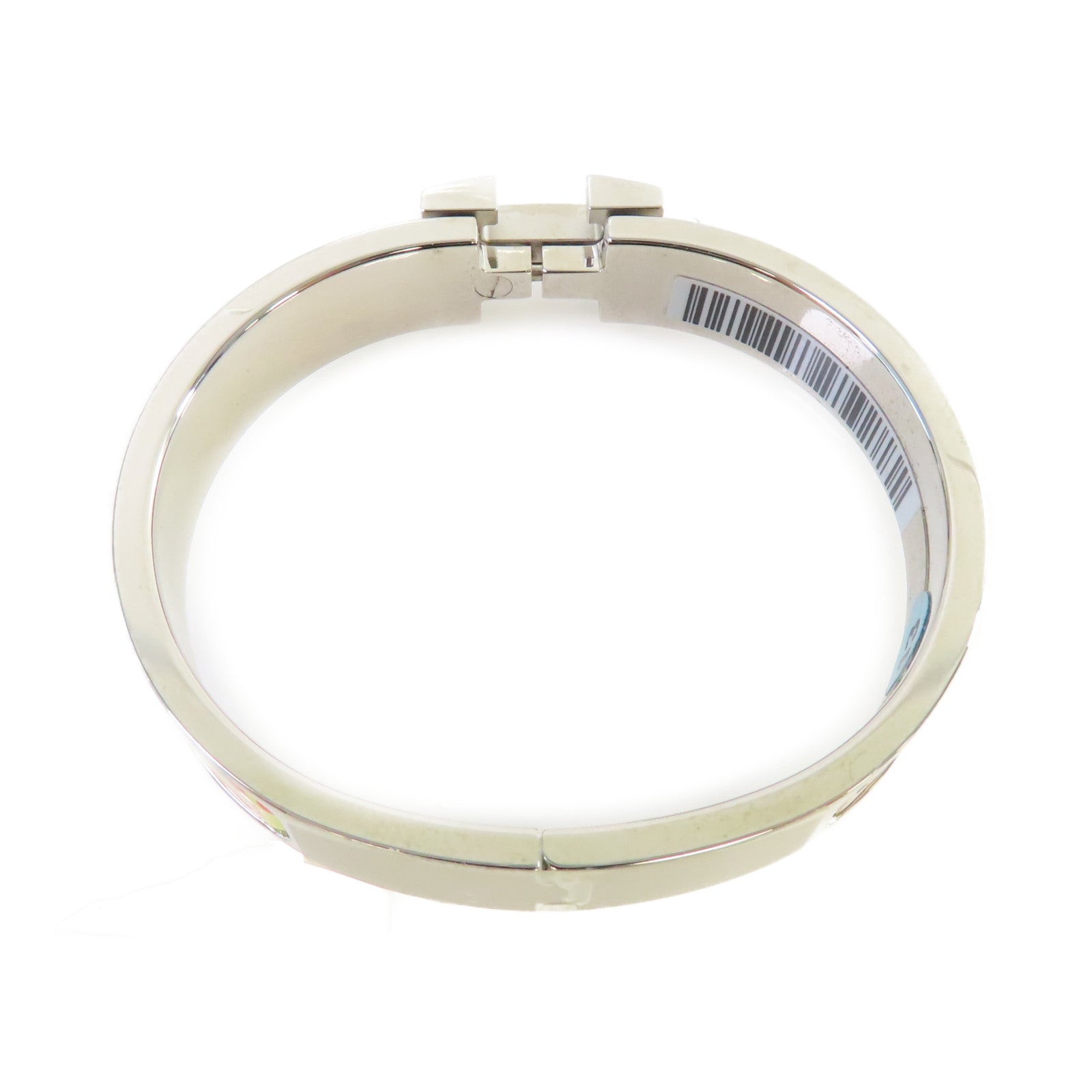 HERMES 金屬/琺瑯Clic H Bracelet銀扣手鐲橙色/彩色/銀色