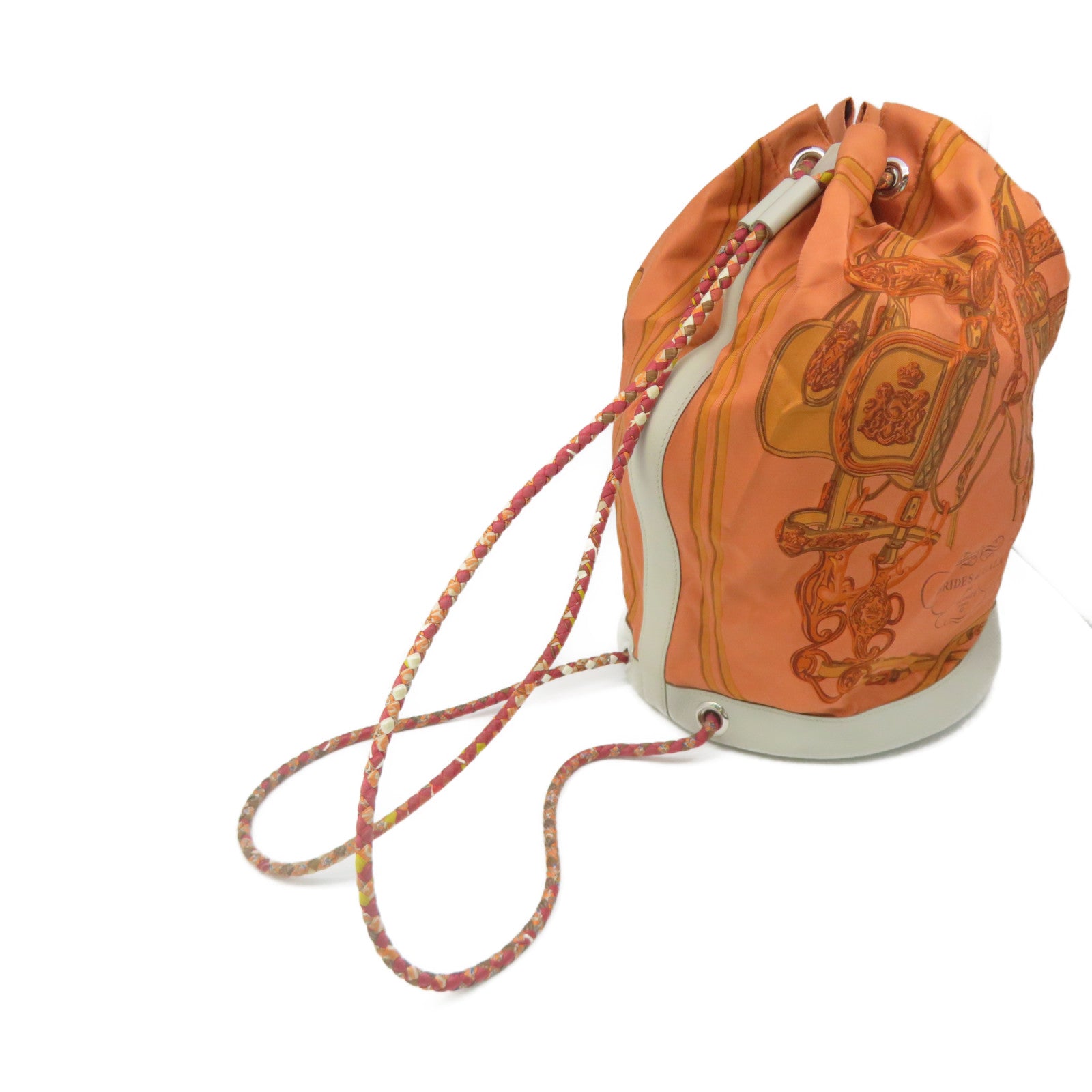 HERMES 丝质/Evercolour皮革Brides De Gala Shoulder Bag肩背袋Blush/Gris Perlel橙色/米白色