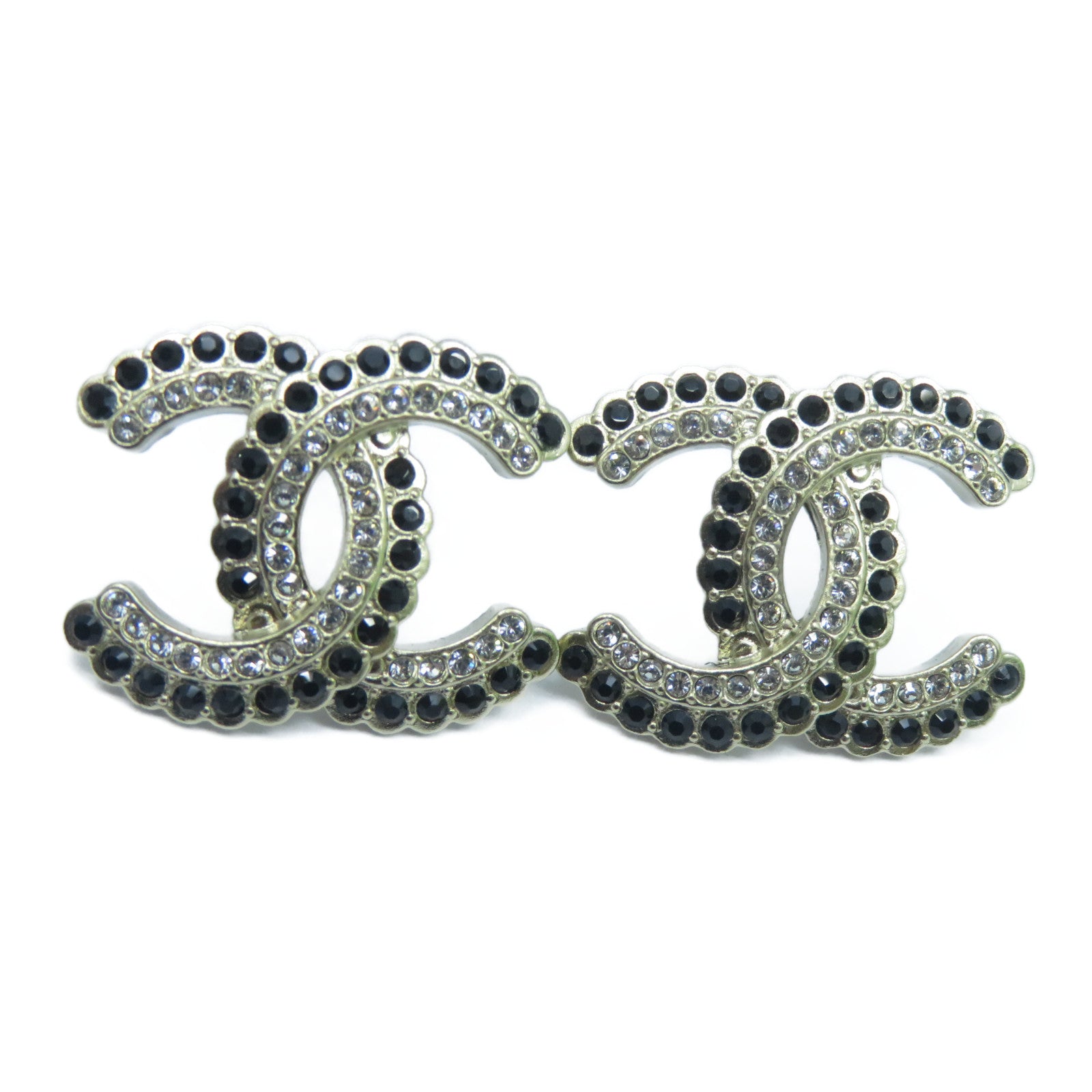 CHANEL 金屬Earrings水晶耳環金色/黑色