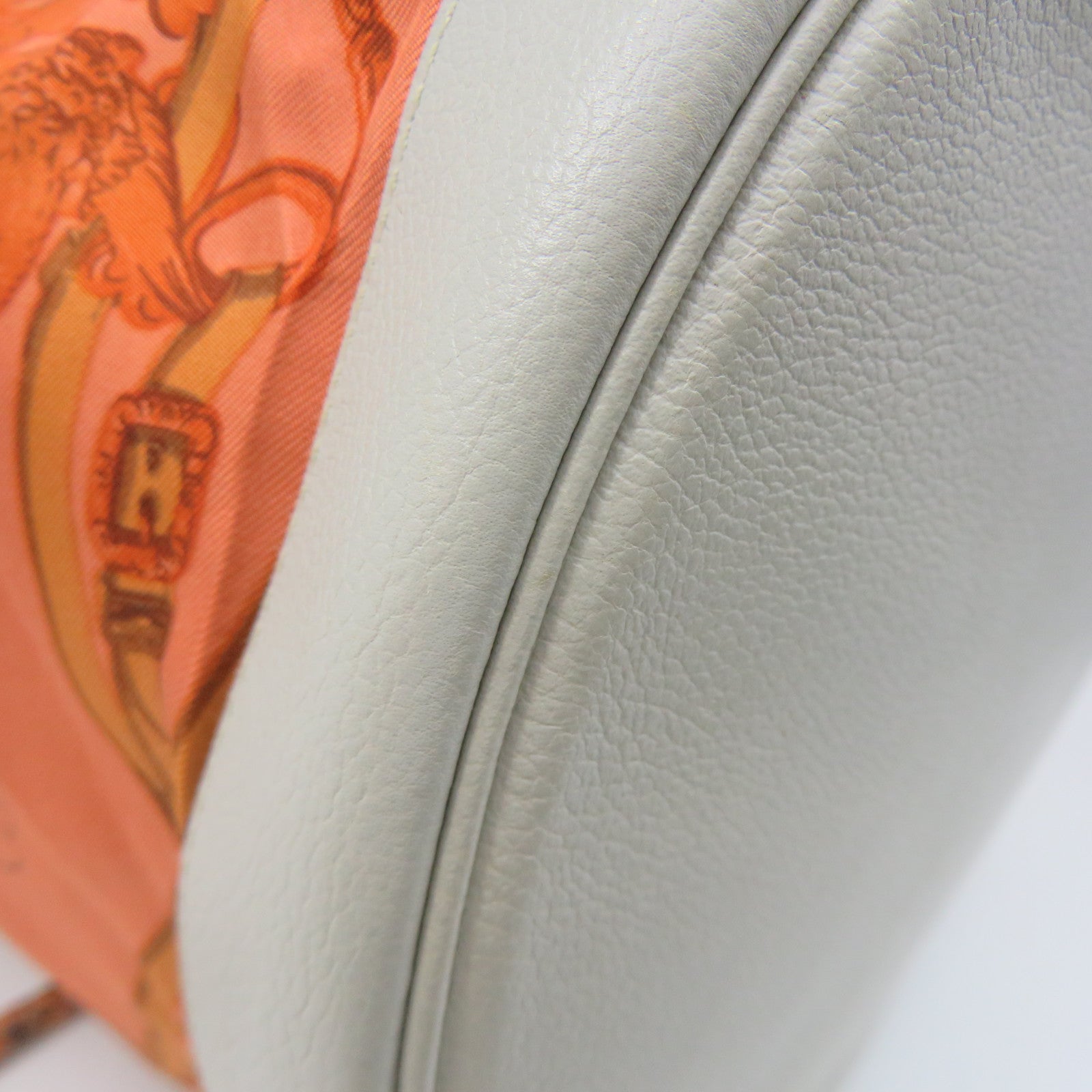 HERMES 丝质/Evercolour皮革Brides De Gala Shoulder Bag肩背袋Blush/Gris Perlel橙色/米白色