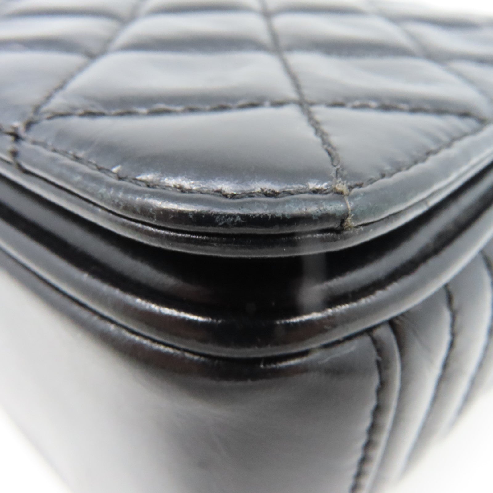 CHANEL 牛皮皮革Chain Shoulder銀扣鏈帶肩背袋黑色