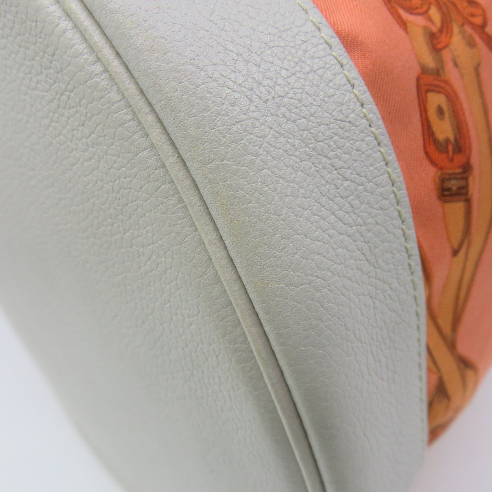 HERMES 丝质/Evercolour皮革Brides De Gala Shoulder Bag肩背袋Blush/Gris Perlel橙色/米白色