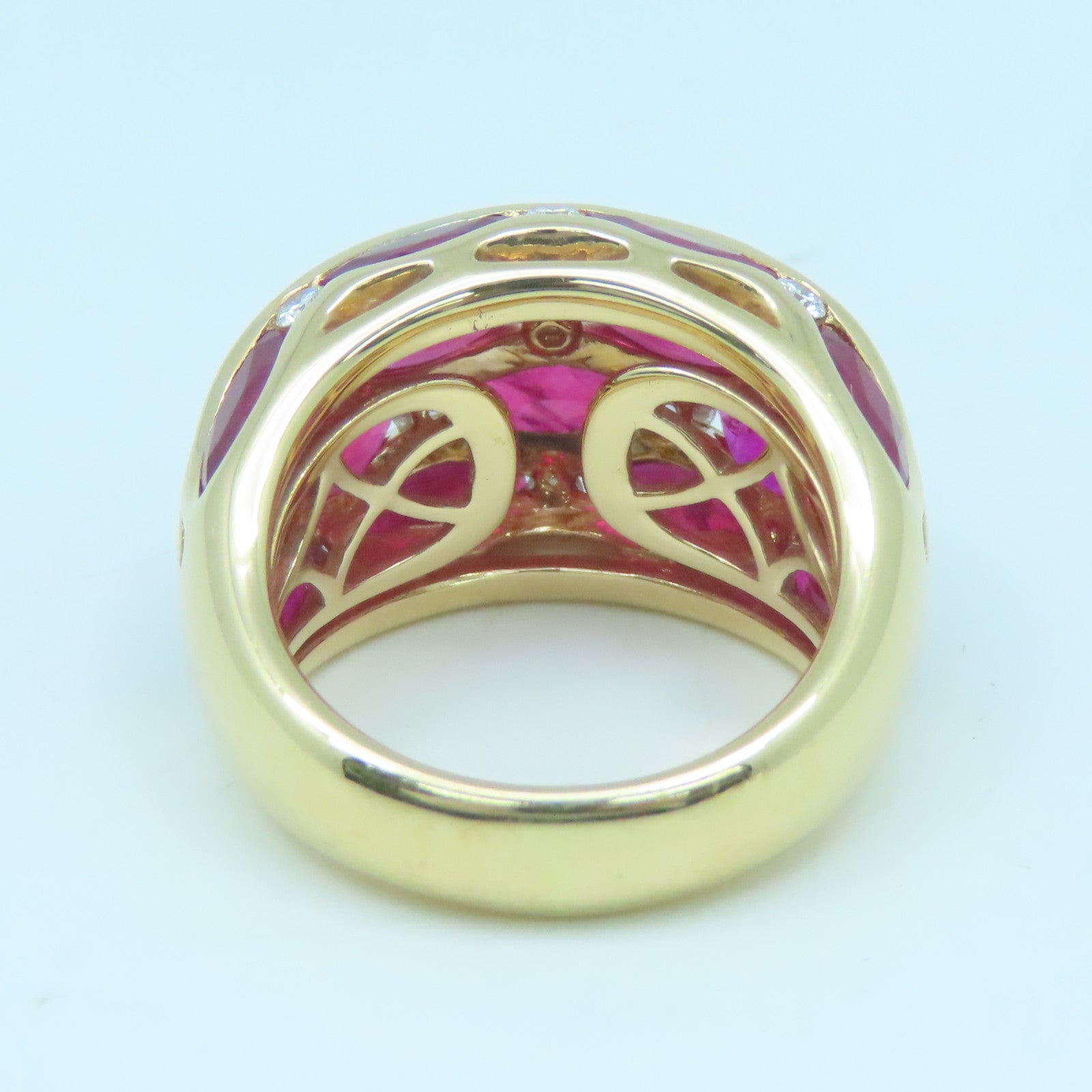 JEWELRY 18K rose gold Ruby Diamond Ring 7.17ct ruby/0.43ct diamond ring US#6.5