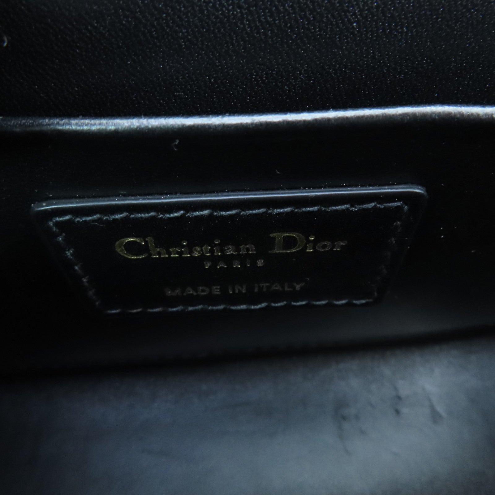 Dior Calfskin Leather 30 Montaigne Silver Buckle Shoulder Bag Black