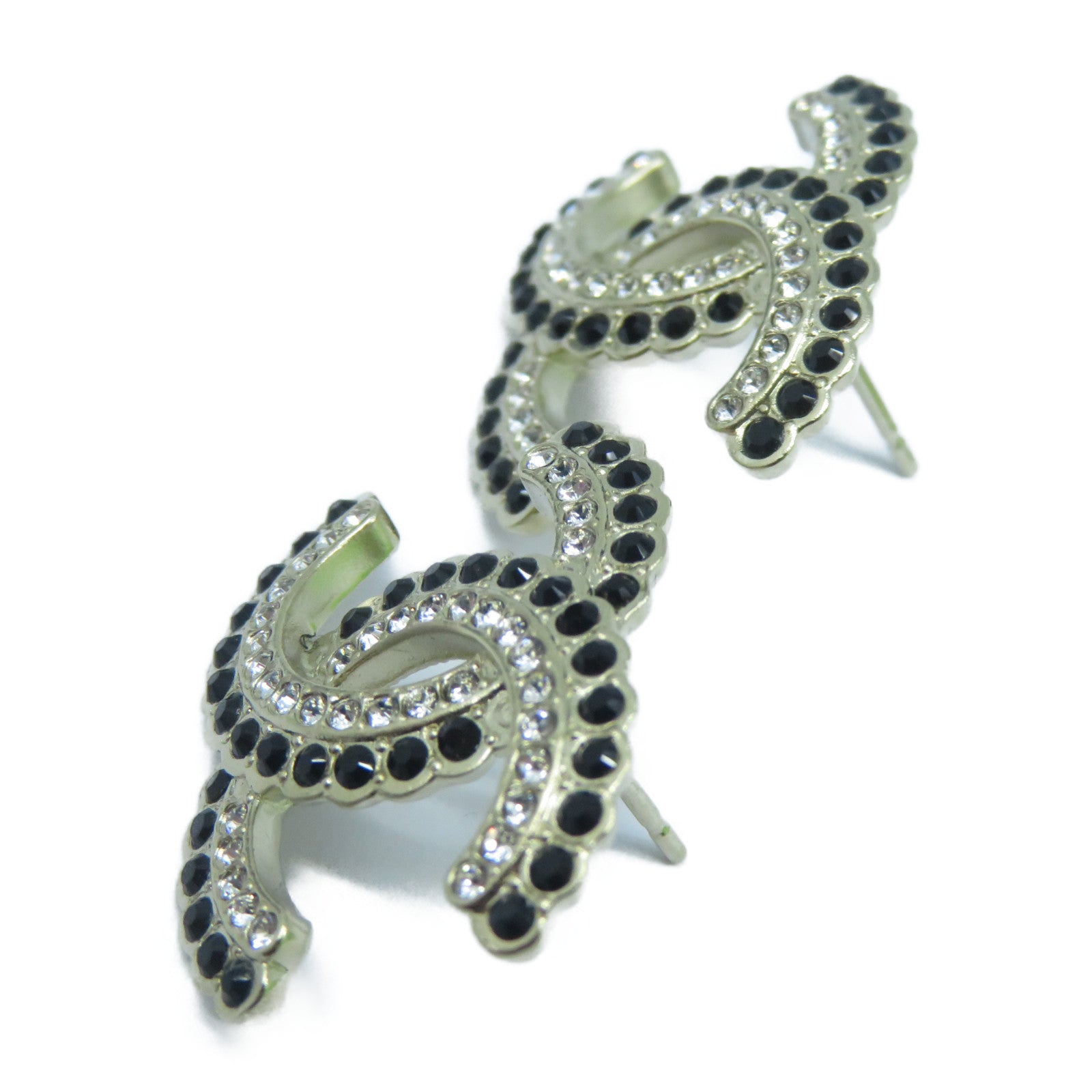 CHANEL 金屬Earrings水晶耳環金色/黑色