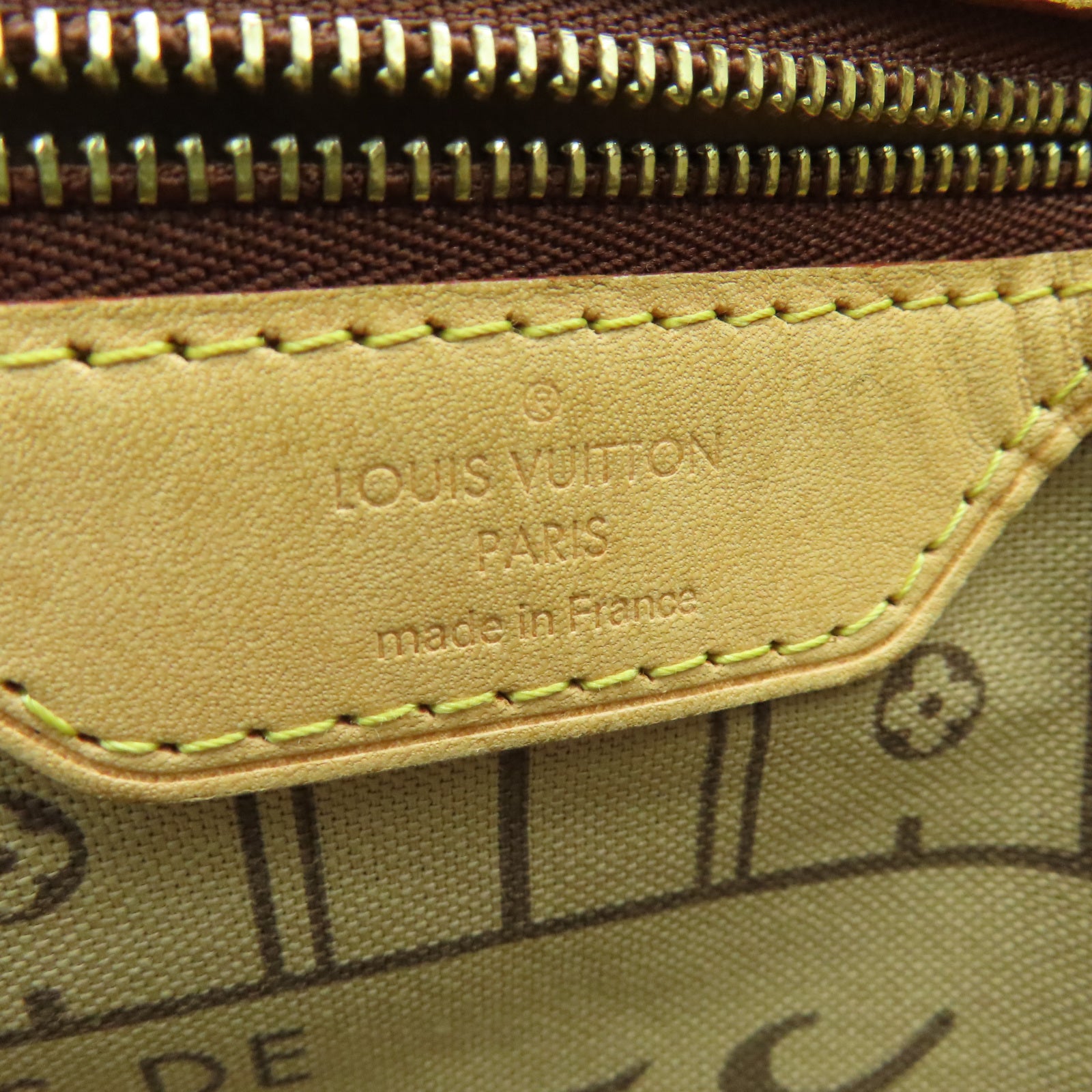 LOUIS VUITTON Monogram Neverfull GM金扣手挽袋棕色