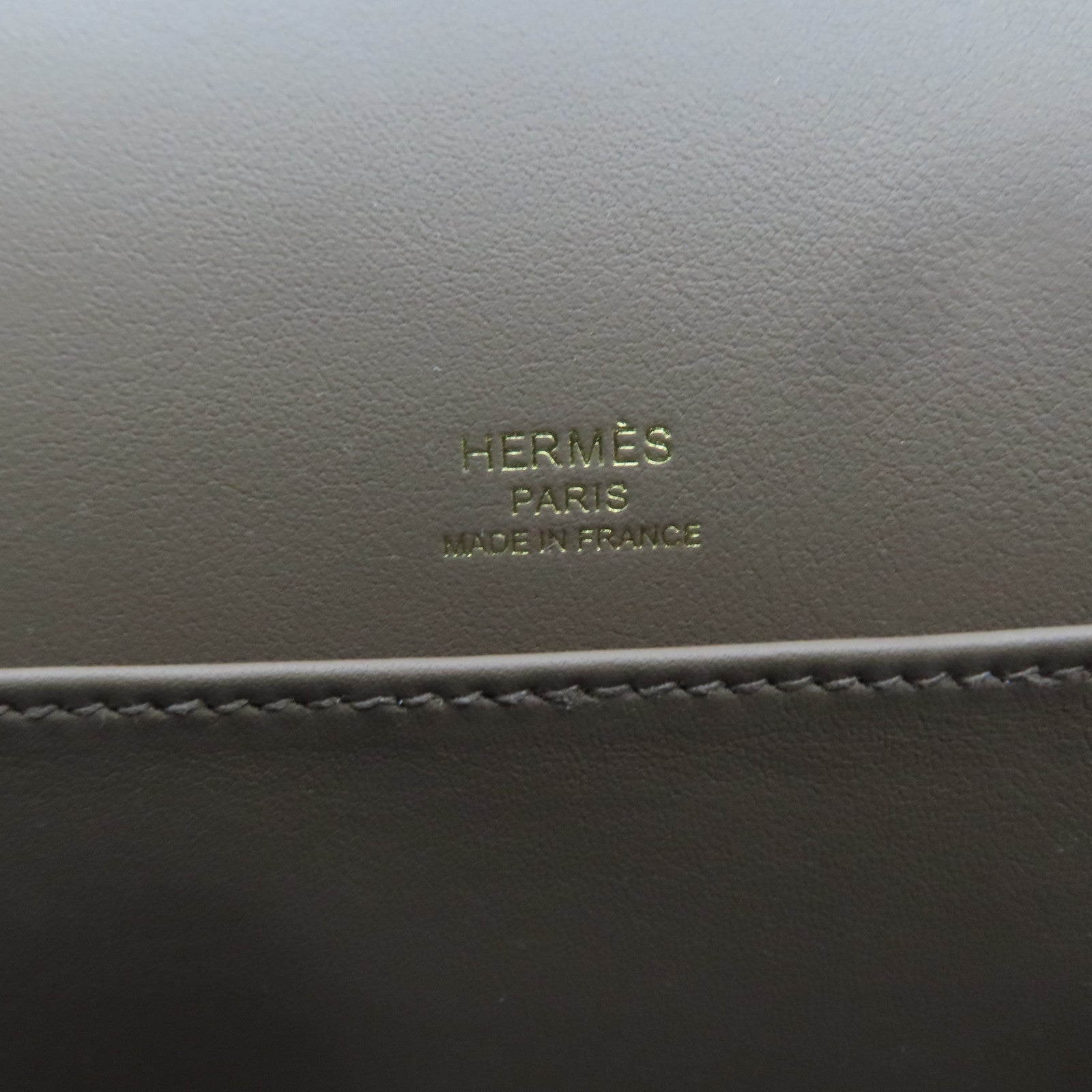 HERMES Chevre皮革Geta金扣肩背袋大象灰色