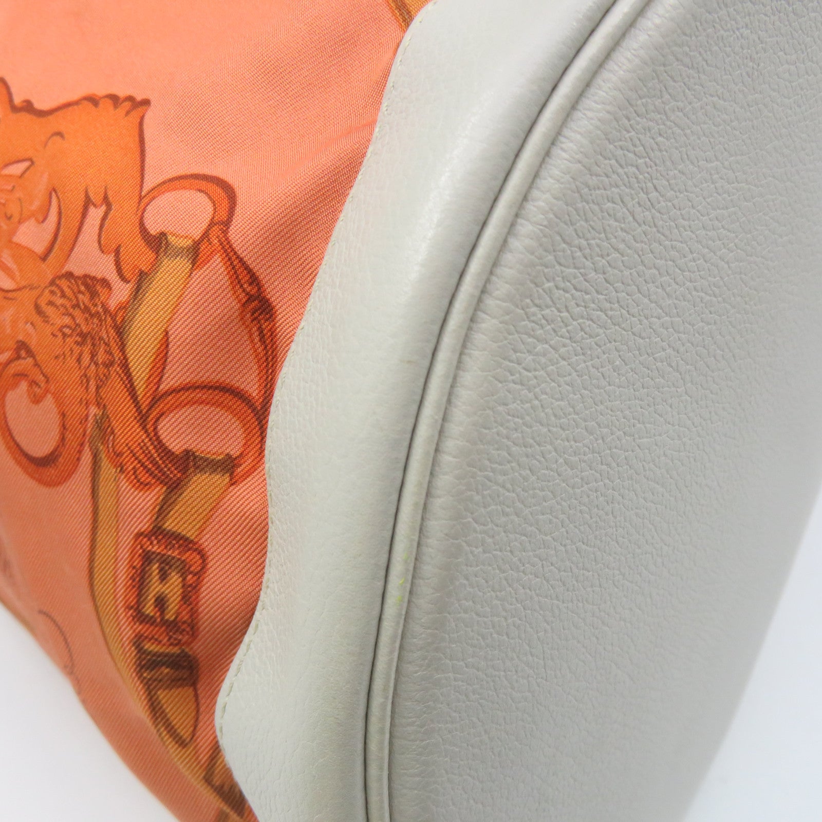 HERMES 丝质/Evercolour皮革Brides De Gala Shoulder Bag肩背袋Blush/Gris Perlel橙色/米白色
