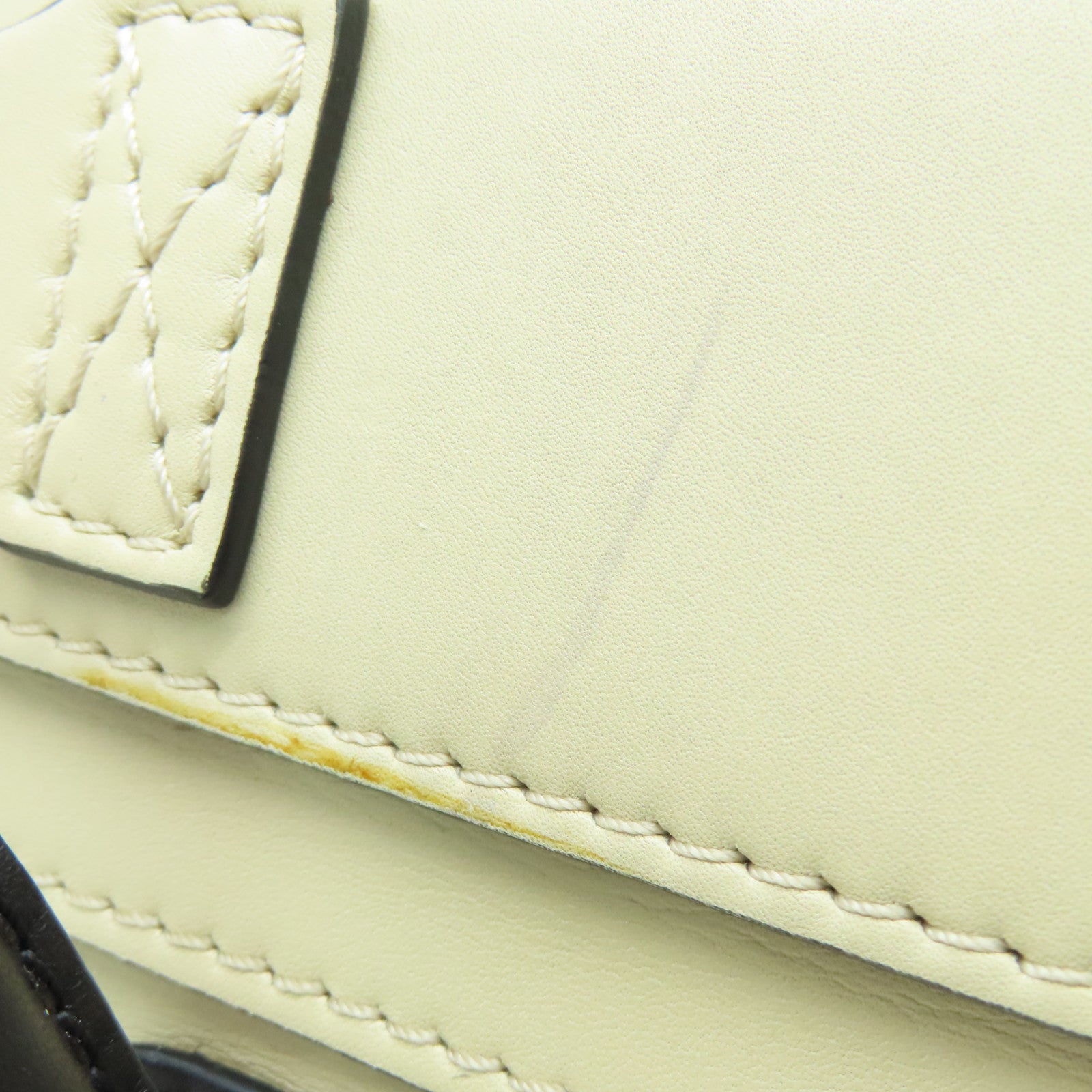 CELINE Leather Micro Luggage Gold Buckle Shoulder Bag Beige