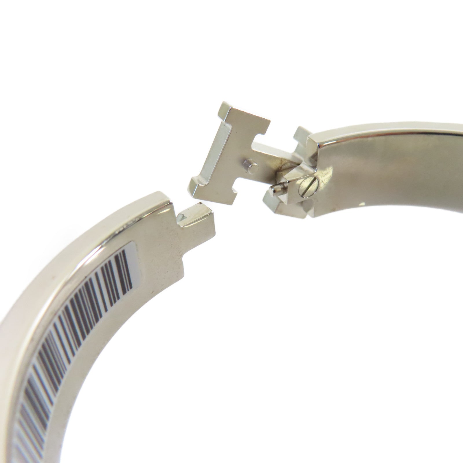 HERMES 金屬/琺瑯Clic H Bracelet銀扣手鐲橙色/彩色/銀色