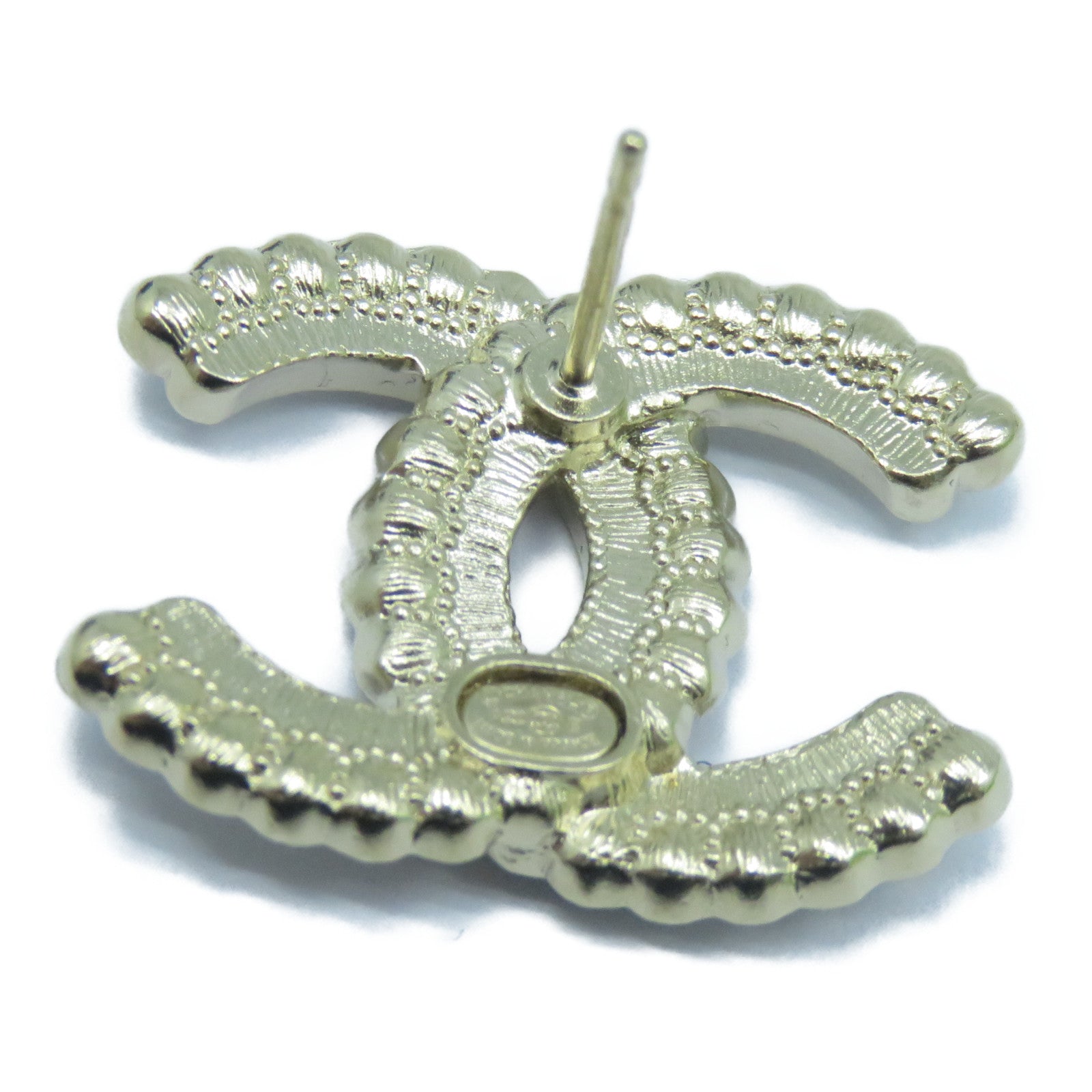 CHANEL 金屬Earrings水晶耳環金色/黑色