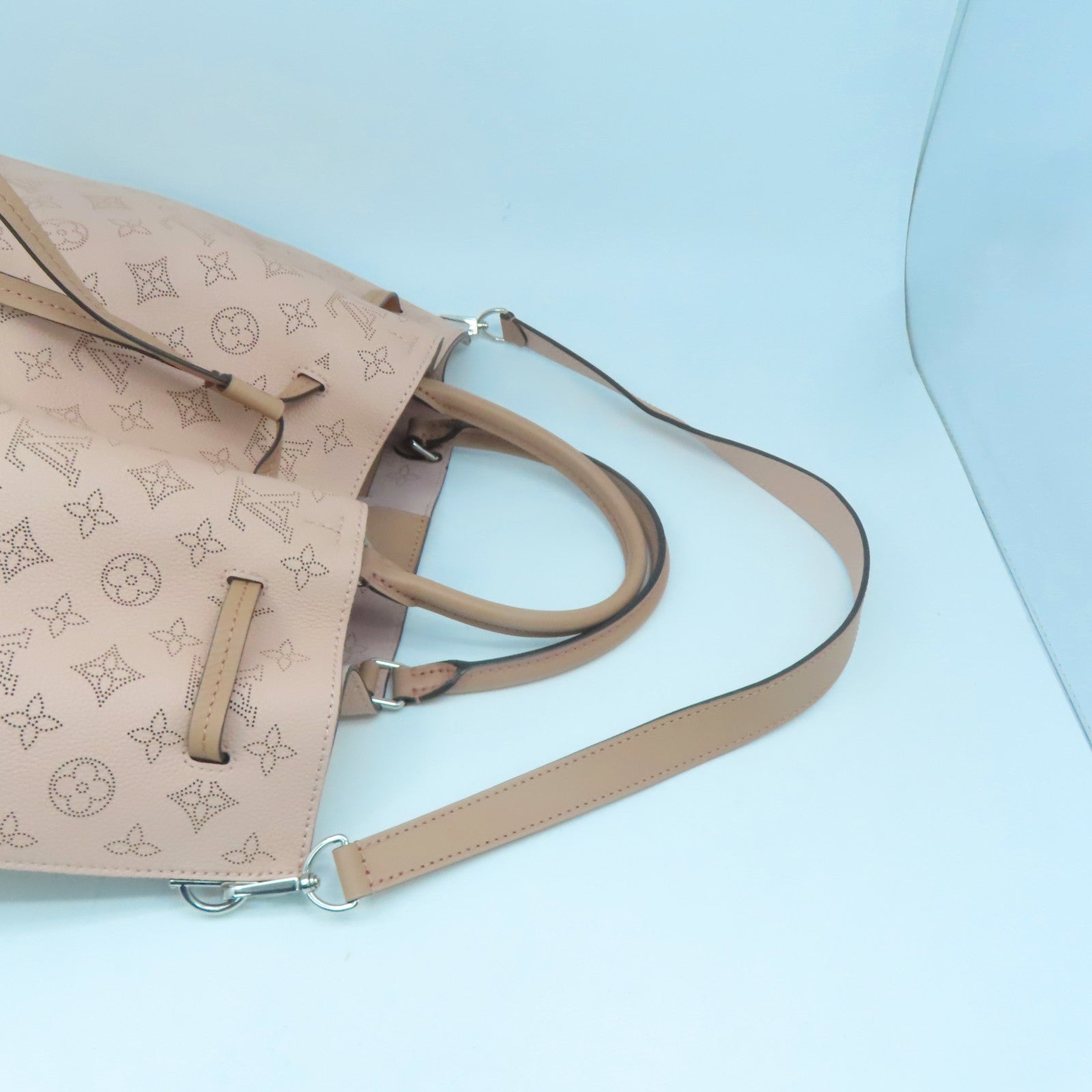 LOUIS VUITTON Mahina Girolata Bag銀扣手挽肩背兩用袋粉紅色
