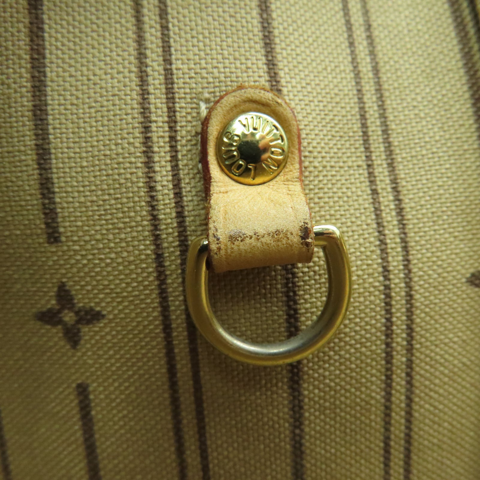 LOUIS VUITTON Monogram Neverfull GM金扣手挽袋棕色