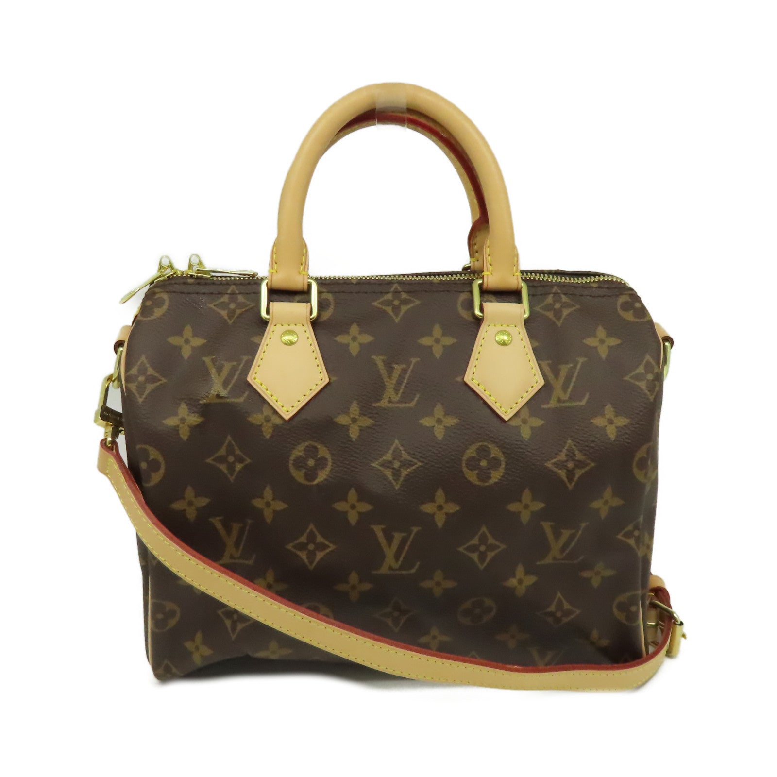 LOUIS VUITTON Monogram Speedy 25 2Way Shoulder Bag金扣手挽肩背兩用袋啡色