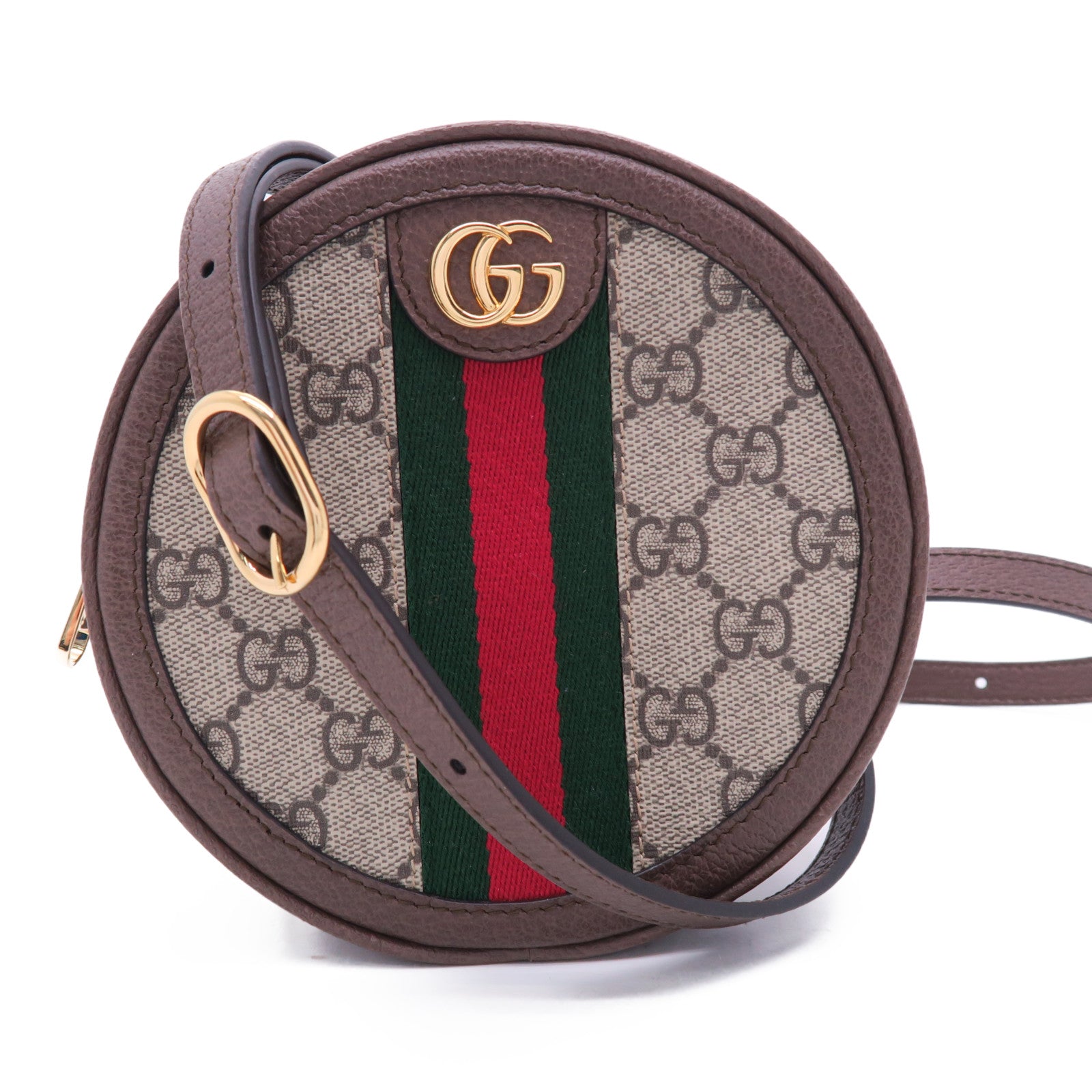 GUCCI 【激減優惠】帆布Ophidia Round Backpack金扣背包啡色