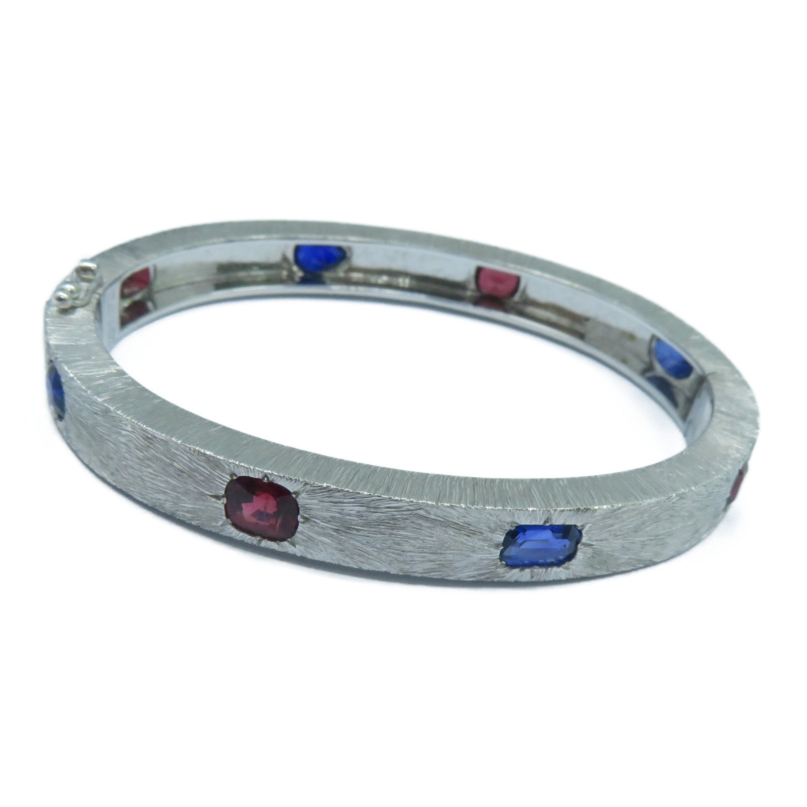 JEWELRY 18K白金Bangle3.68ct藍寶石/3.0ct半寶石手鐲