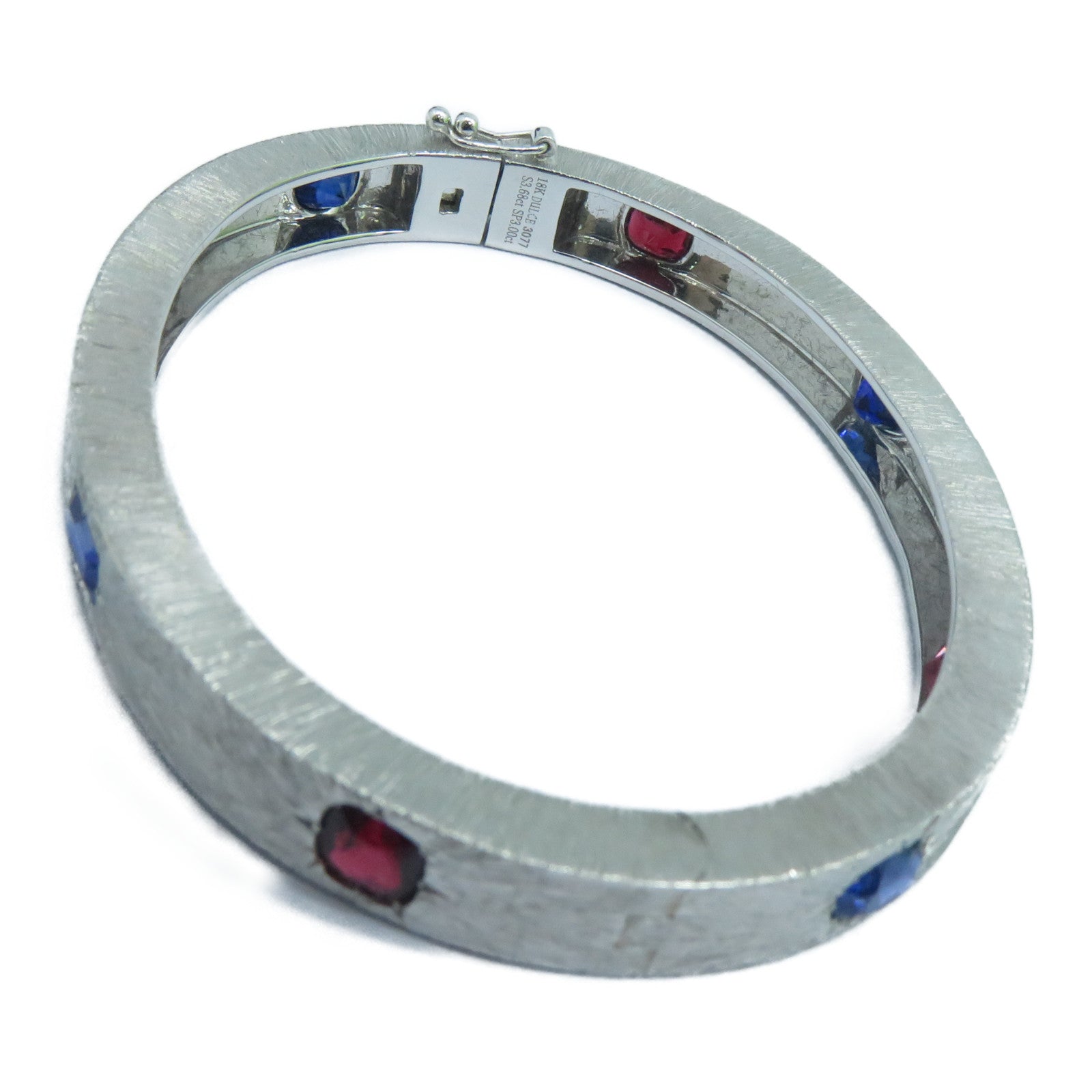 JEWELRY 18K白金Bangle3.68ct藍寶石/3.0ct半寶石手鐲
