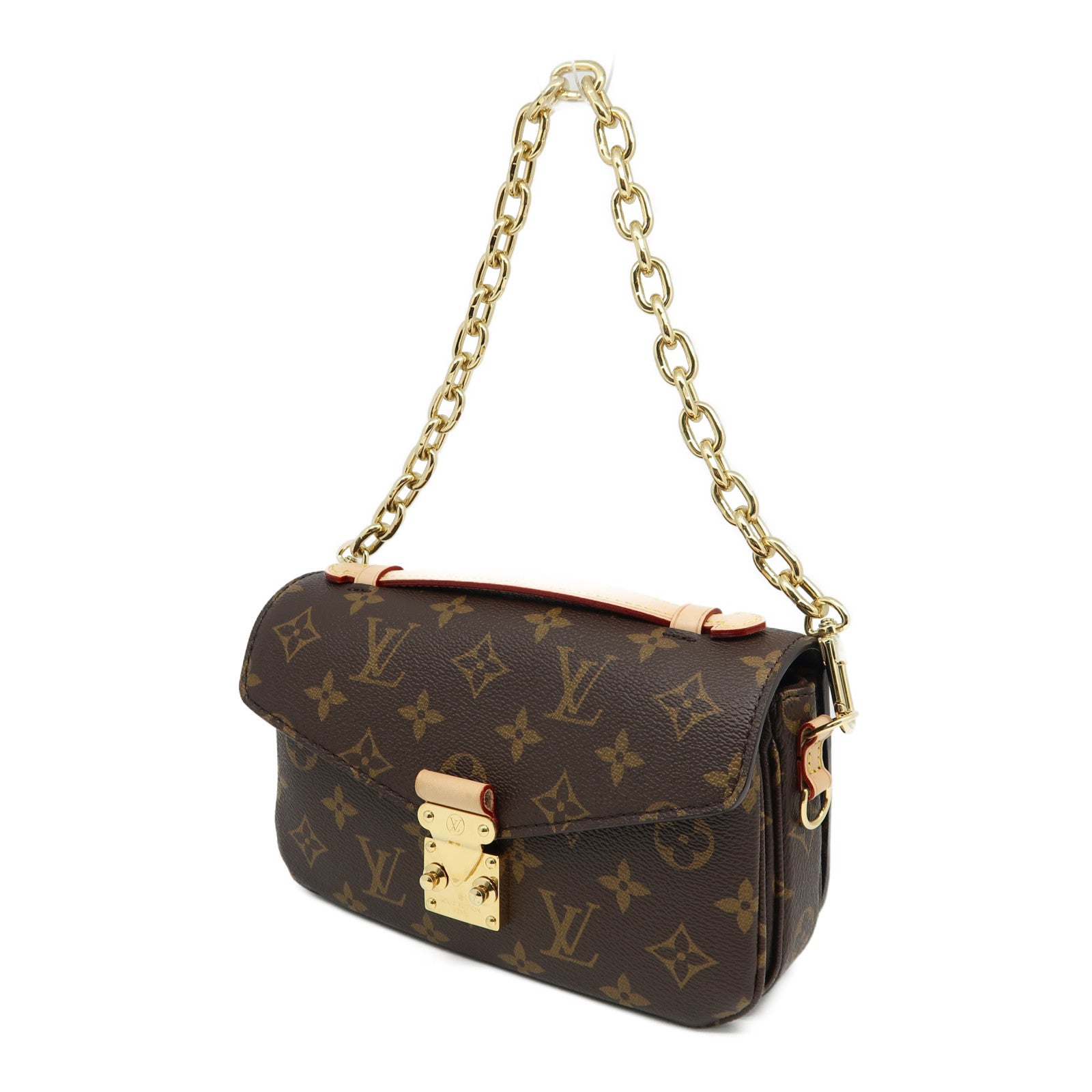 LOUIS VUITTON Monogram Pochette Metis East West金扣手挽肩背兩用袋啡色