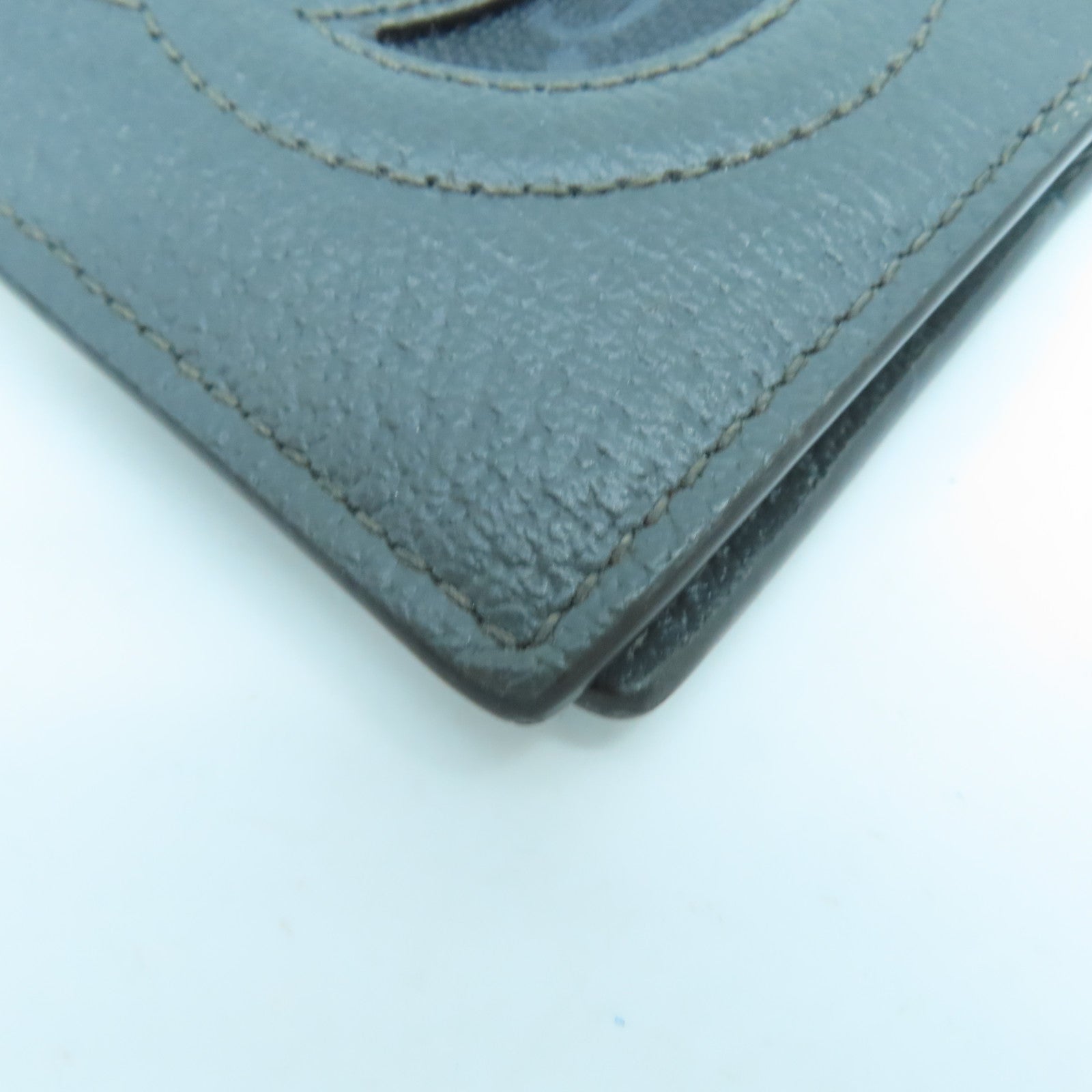 GUCCI 牛皮皮革/帆布Interlocking G Wallet钱包灰色/黑色