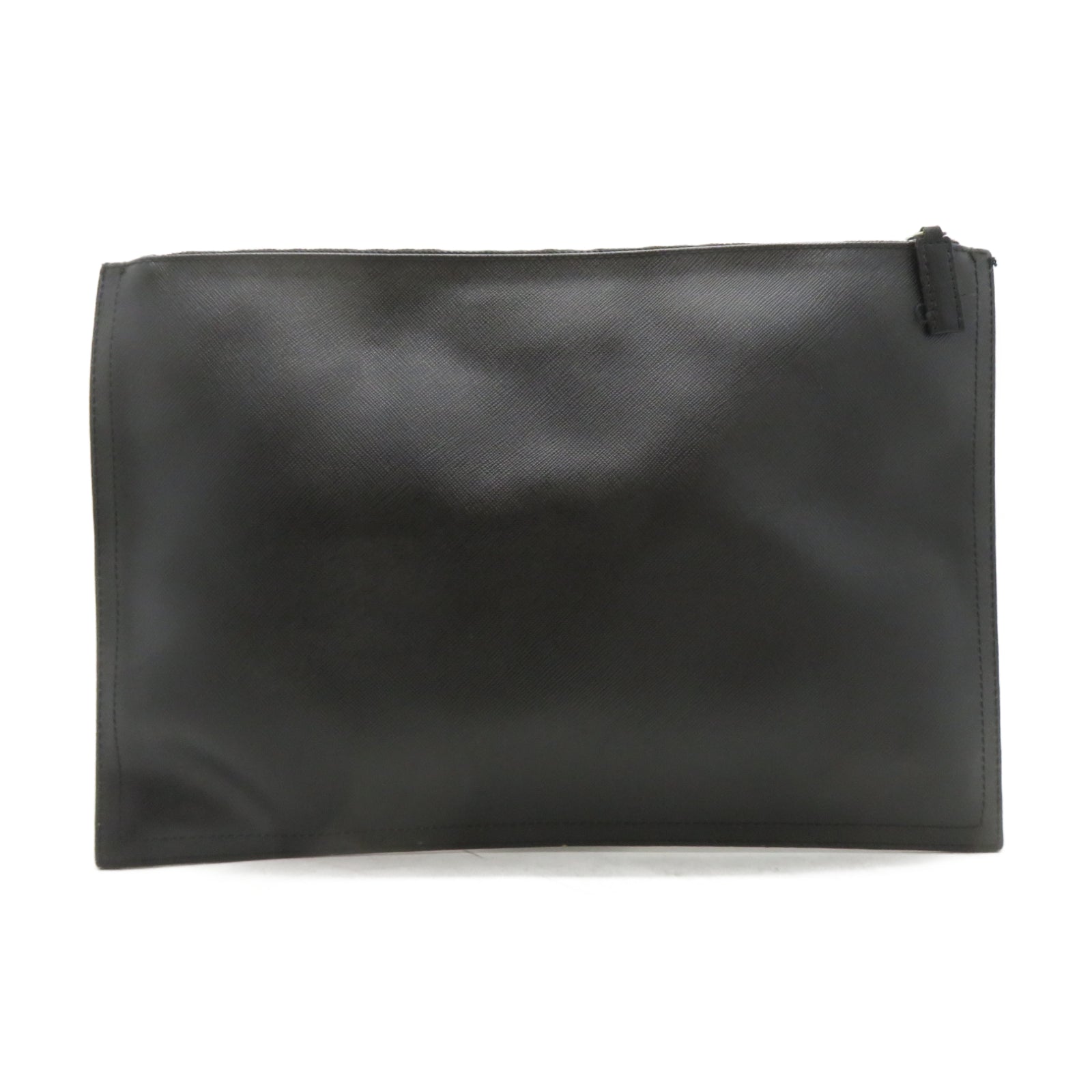 GIVENCHY 牛皮皮革Pouch銀扣手拿包黑色