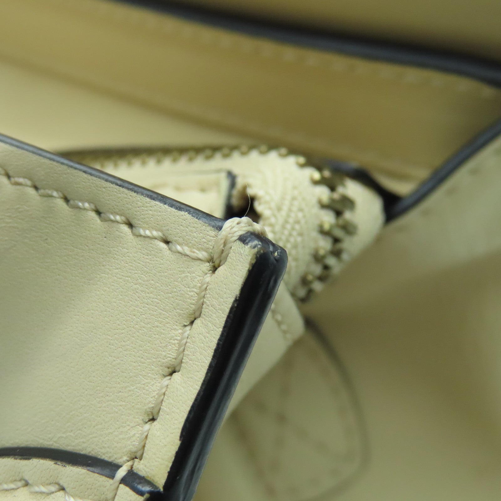 CELINE Leather Micro Luggage Gold Buckle Shoulder Bag Beige