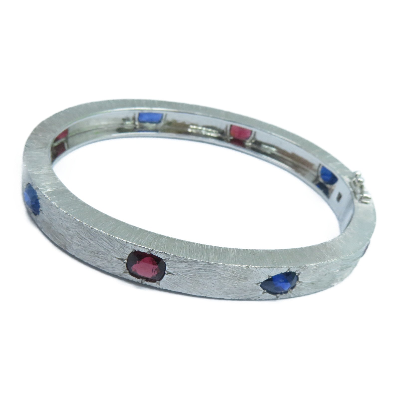JEWELRY 18K白金Bangle3.68ct藍寶石/3.0ct半寶石手鐲