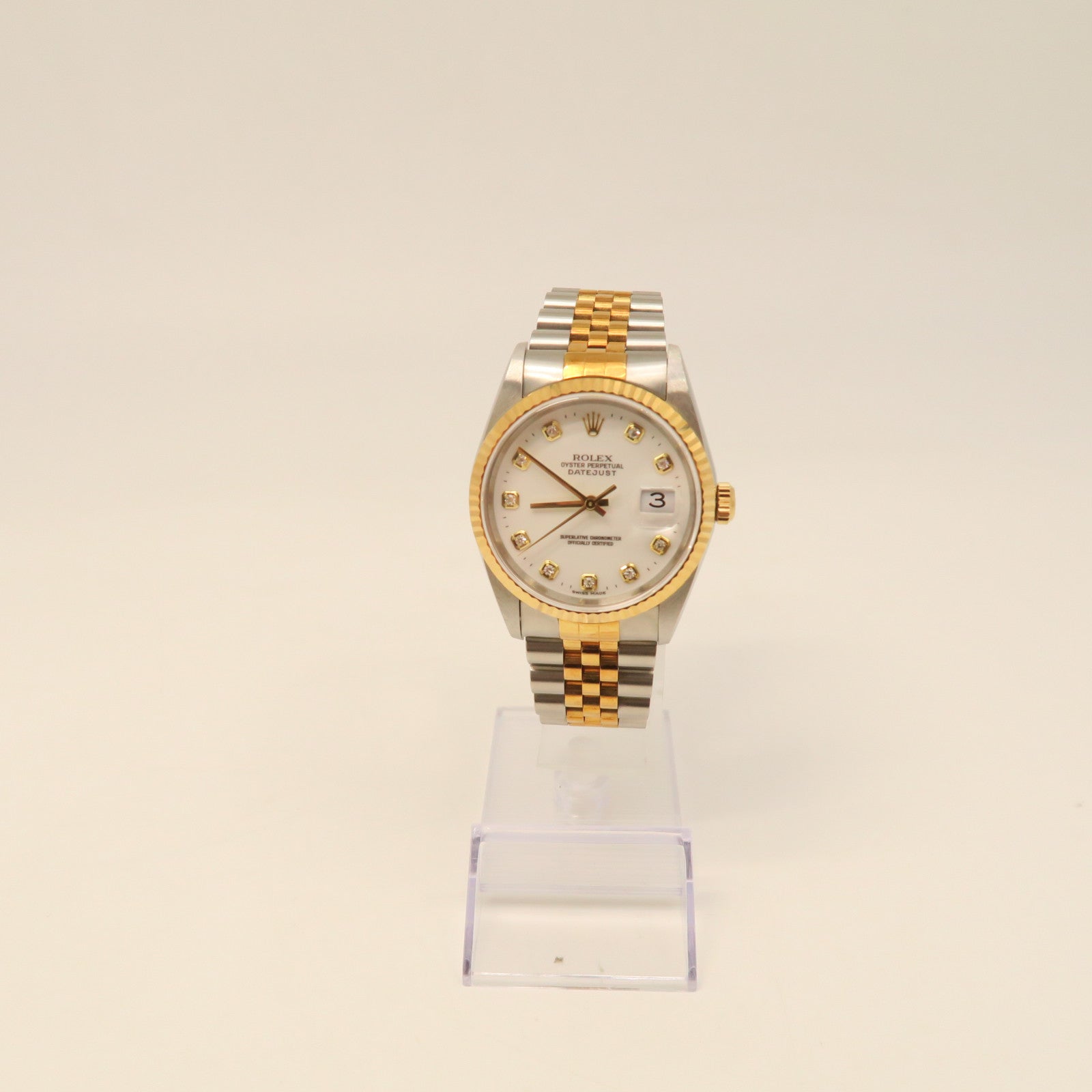 ROLEX Datejust 18K Gold/Stainless Steel Watch Automatic Movement Gold/Silver