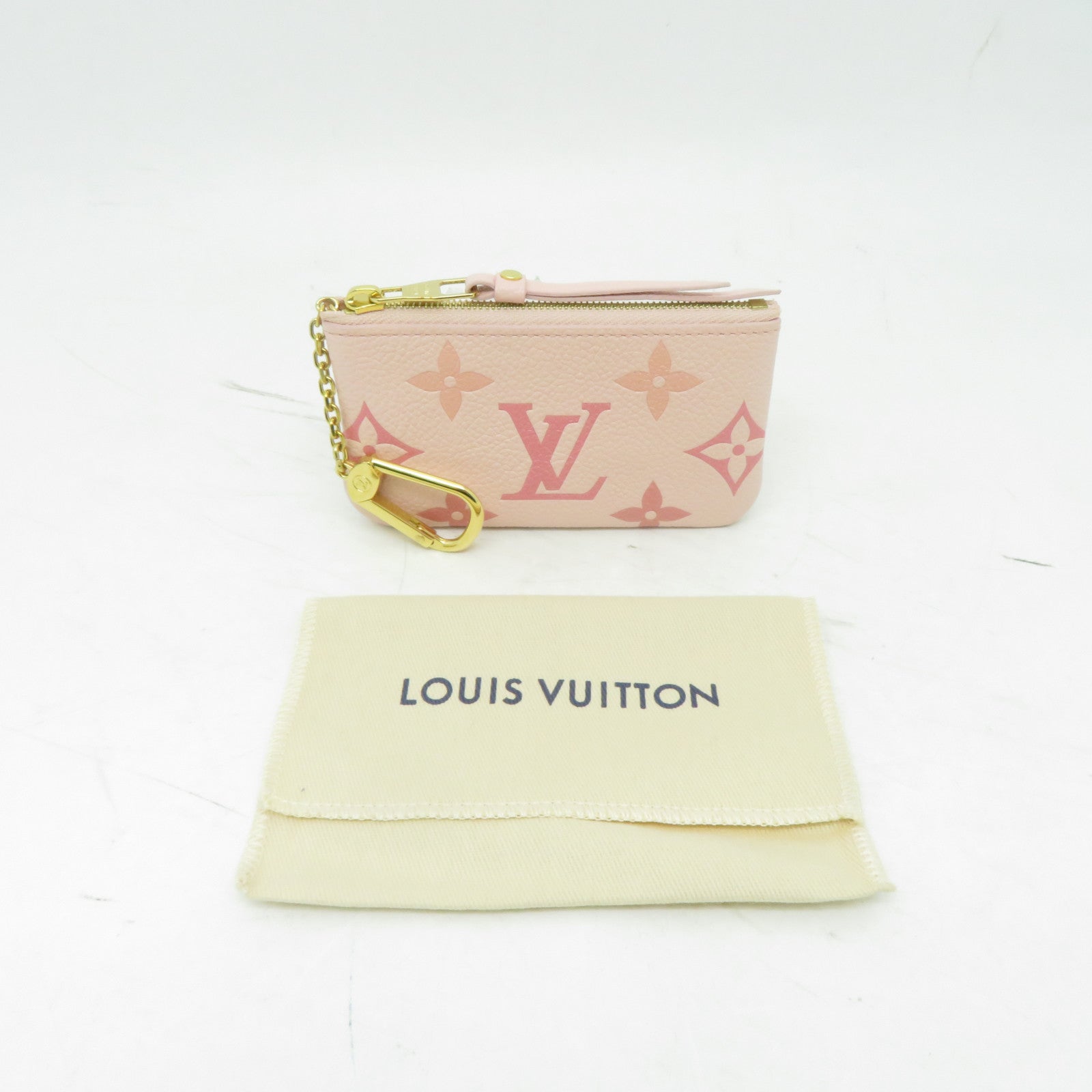 LOUIS VUITTON Monogram Empreinte Card Case金扣卡片套粉紅色
